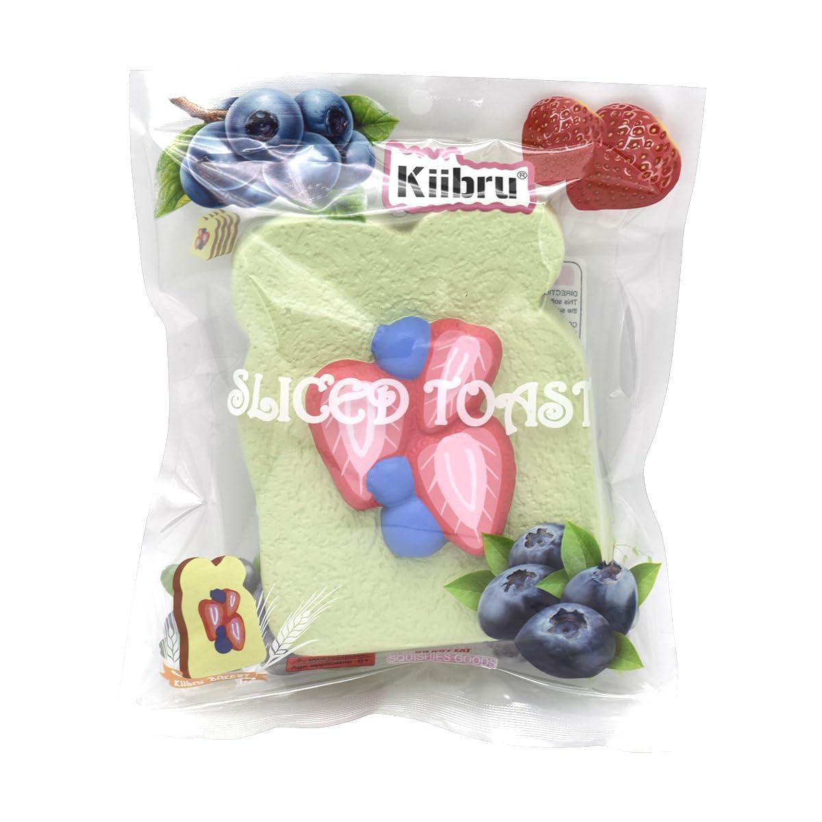 Kiibru Kiibru Sliced Toast Squishy Jumbo Bread Scented Stressrelief Fidget Squishies Toy Collection (Green)