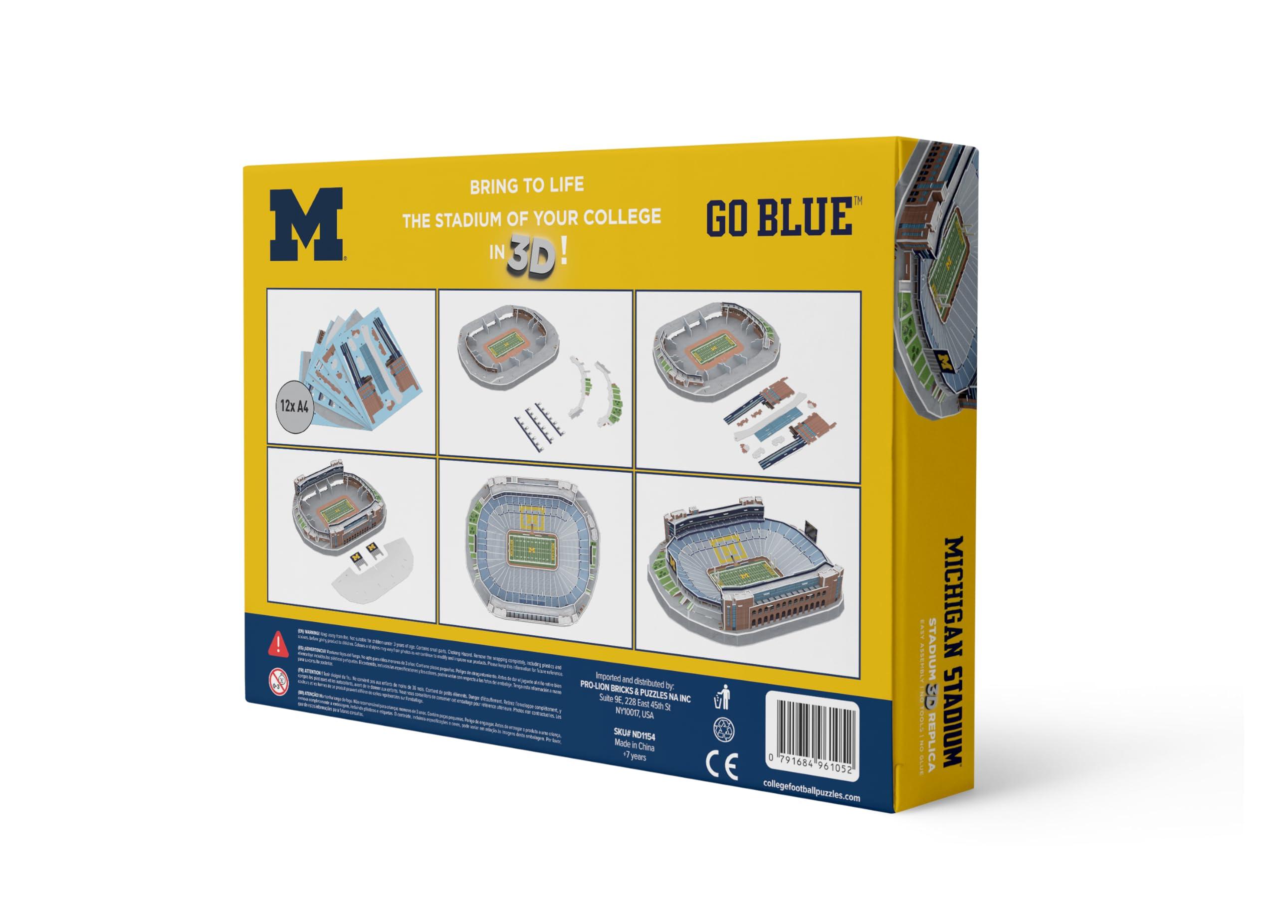 Pro-Lion Pro-Lion 3D Jigsaw Puzzle of Michigan Wolverines Stadium -106 Pieces | Home of Michigan Wolverines | NCAA Football Gifts for Age 7+