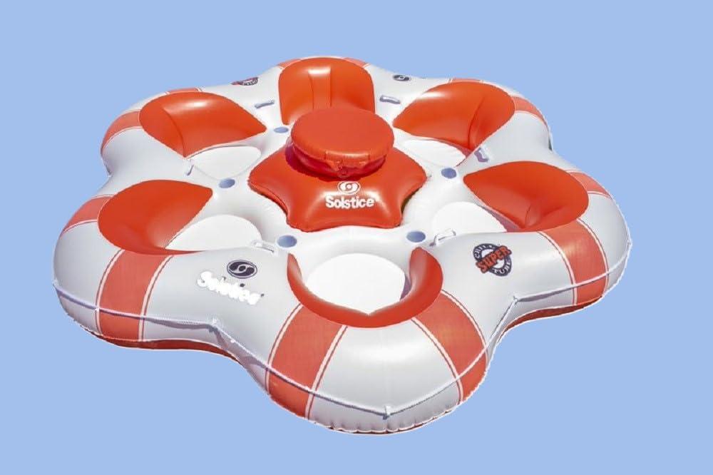 Swim Central Swim Central Super Chill 6 Person Inflatable Island Float - 99" - Orange and White