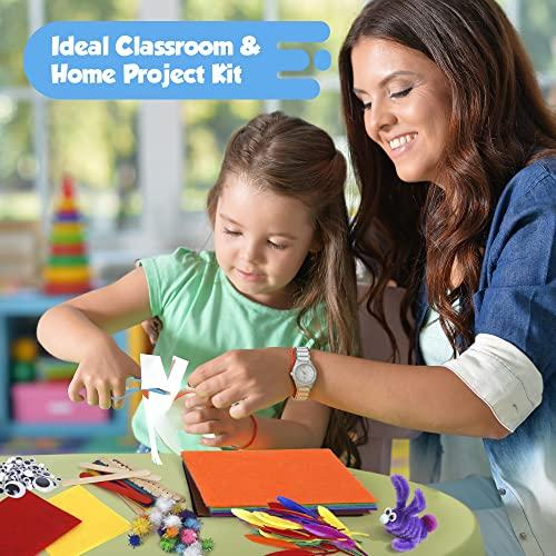 Darice Darice Arts and Crafts Kit - 1000+ Piece Kids Craft Supplies & Materials, Art Supplies Box for Girls & Boys Age 4 5 6 7 8 9