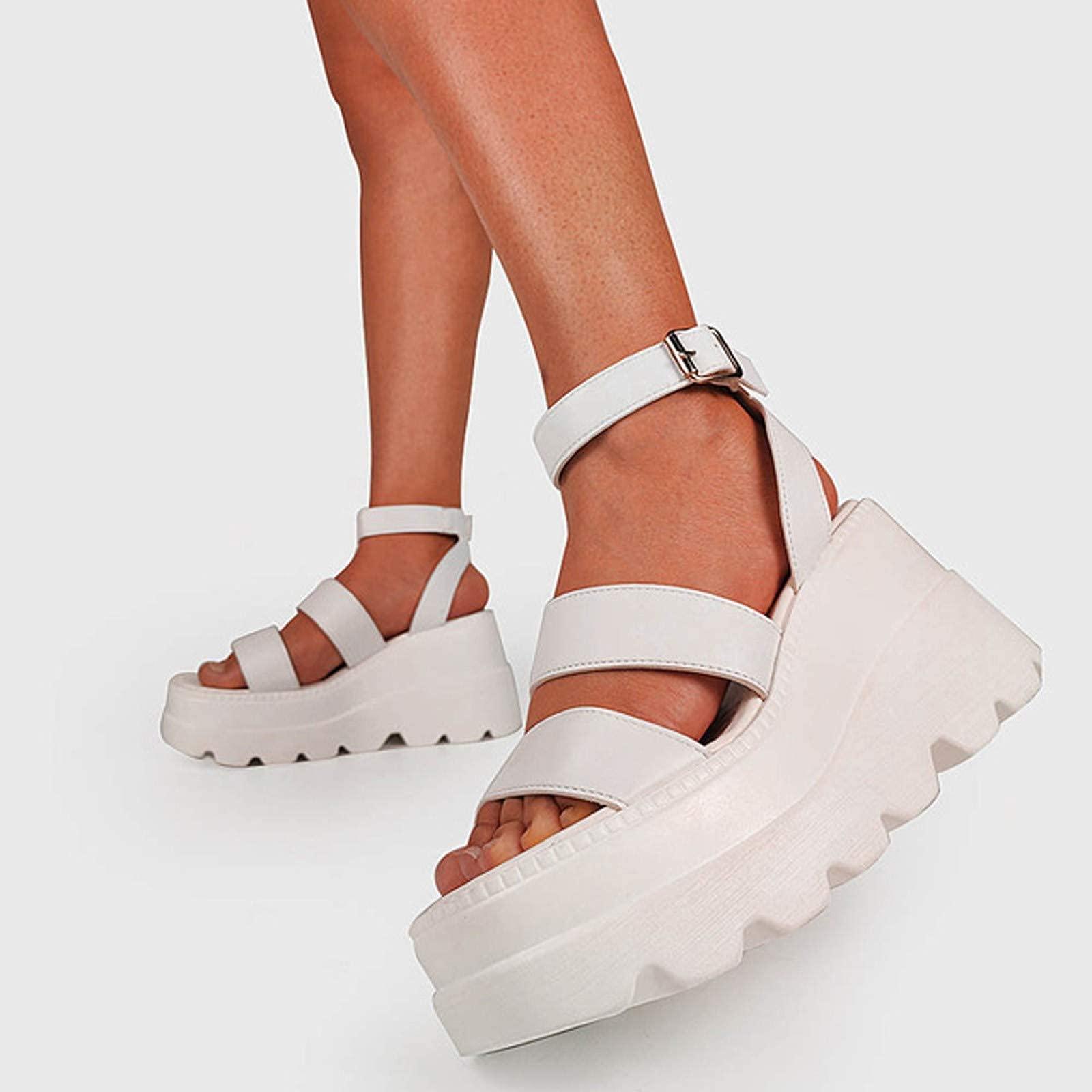 ZBYY ZBYY Platform Sandals for Women,Comfortable Open Toe Ankle Strap Wedges Sandals Summer Outdoor Walking Sandals