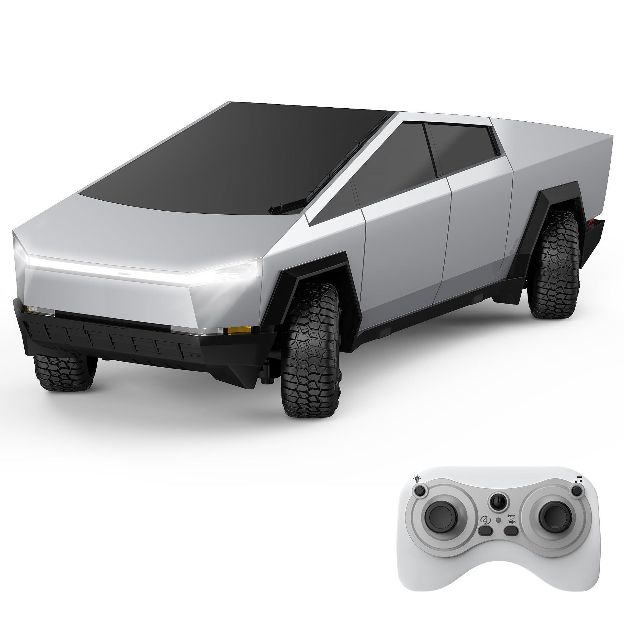 DOUBLE E DOUBLE E 1:16 RC Car New Energy Remote Control Cybertruck Toy 4WD Cybertruck Remote Control Toy Vehicle with Lights & Sound Christmas Birthday Gift for 6 7 8+ Year Old Boys Girls