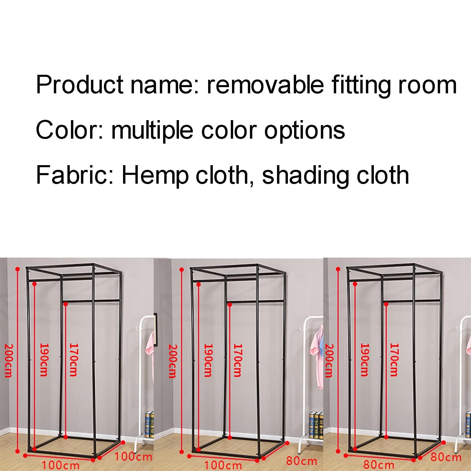 YXYECEIPENO Portable Changing Room, Room Dividersportable Dressing Room Easy-to-move Cloakroom To Showcase Dressing DIY Makeshift Fitting Room With Blackout Curtains And Hooks ( Color : F , Size : 80x80x200cm )