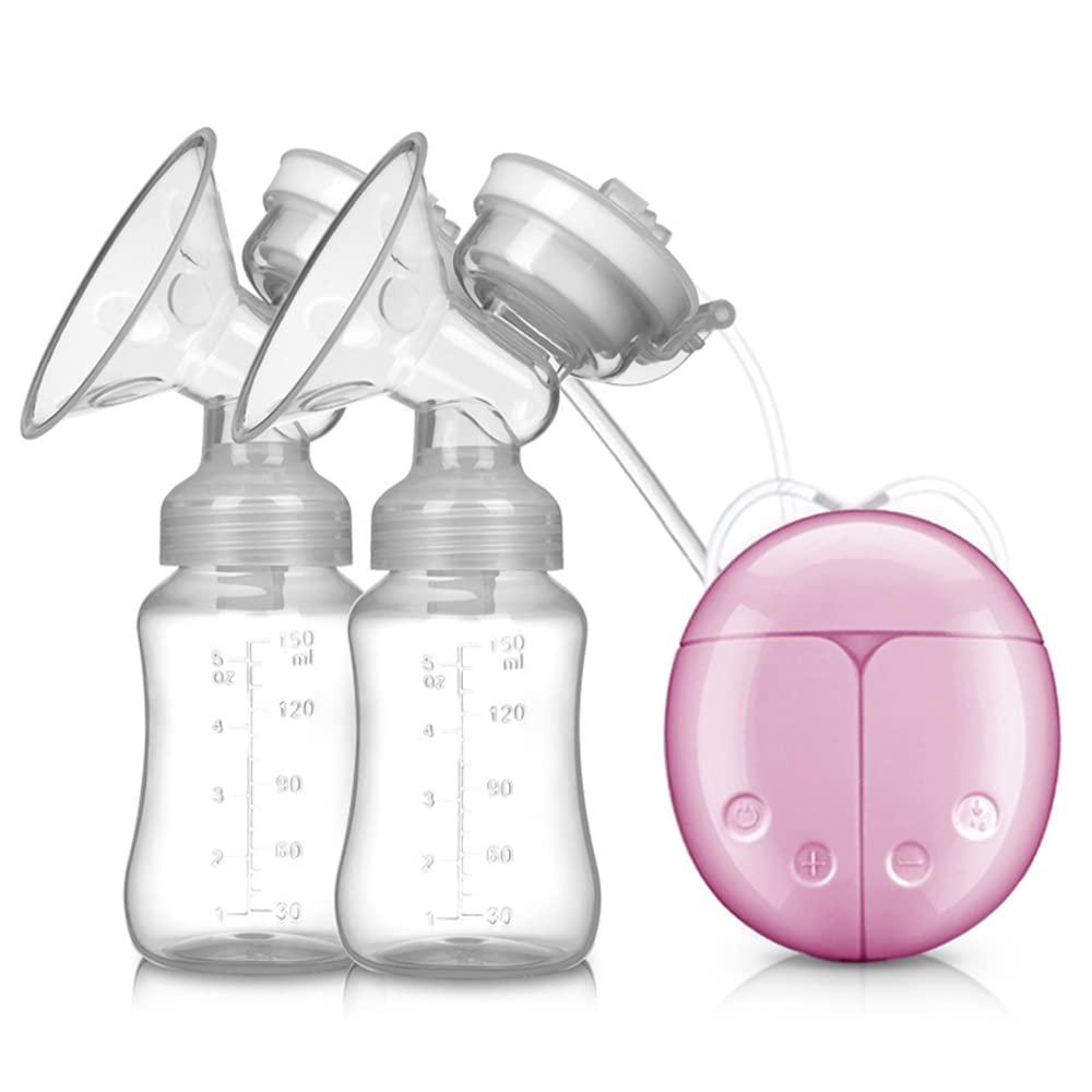 Aoun Double Electric Breast Pumps for Breastfeeding, Silent and Pain Free Electric Breast Feeding Pumps with 2 Modes&4 Levels of Suction (Pink)