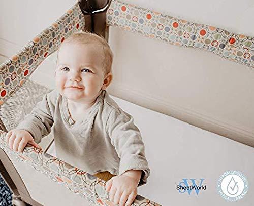 SHEETWORLD.COM SheetWorld Baby Fitted Pack N Play Sheet Fits Graco 27 x 39 inches, 100% Cotton Woven Sheet, Unisex Boy Girl, Polka Dots Navy, Made in USA