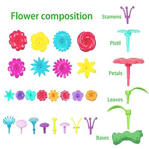 VLUSSO Gifts Toys for 3, 4, 5, 6 Year Old Girls - DIY Flower Garden Building Kits Educational Outdoor Activity for Preschool Toddlers Playset STEM Toy Crafts Birthday Easter Gifts for Girls Kids