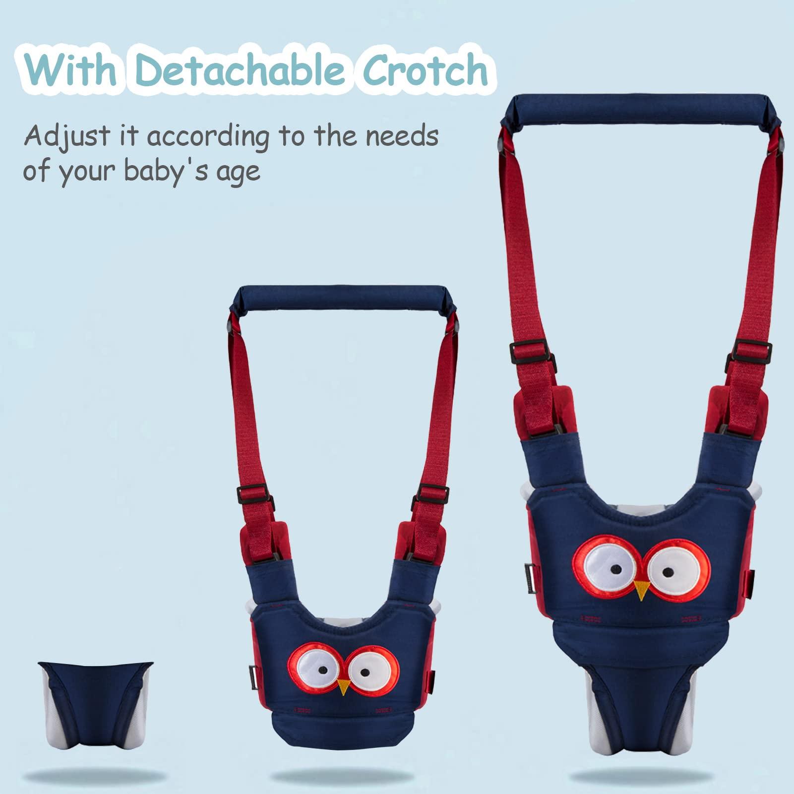 Ocanoiy Ocanoiy Baby Walking Harness Handheld Baby Walker Assistant Belt Adjustable Toddler Infant Safety Harnesses Standing Up Walking Learning Helper with Detachable Crotch for 9-24 Month (DarkBlue Owl)