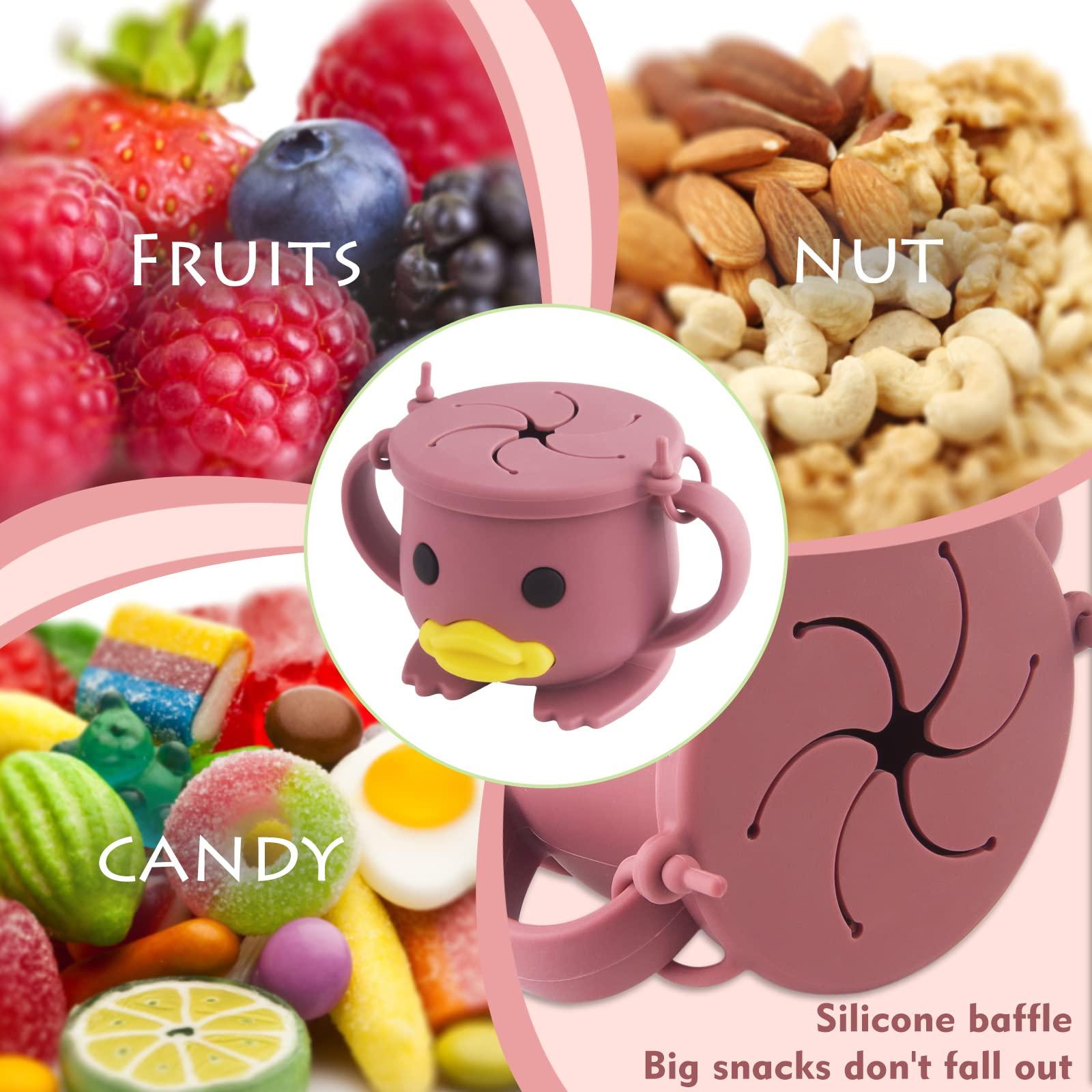 nohlerlife Silicone Snack Cup for Toddlers | Spill Proof Food Containers| Baby Snack Catcher| Food Grade Silicone BPA-Free, Dishwasher Safe