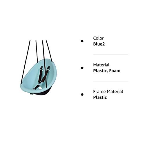 Swurfer Swurfer Kiwi Toddler Swing Comfy Baby Swing Outdoor, 3-Point Adjustable Safety Harness, Safe Quick Click Locking System, Foam-Lined Shell, Blister-Free Rope, Age 9 Months and Up, Blue,Blue2