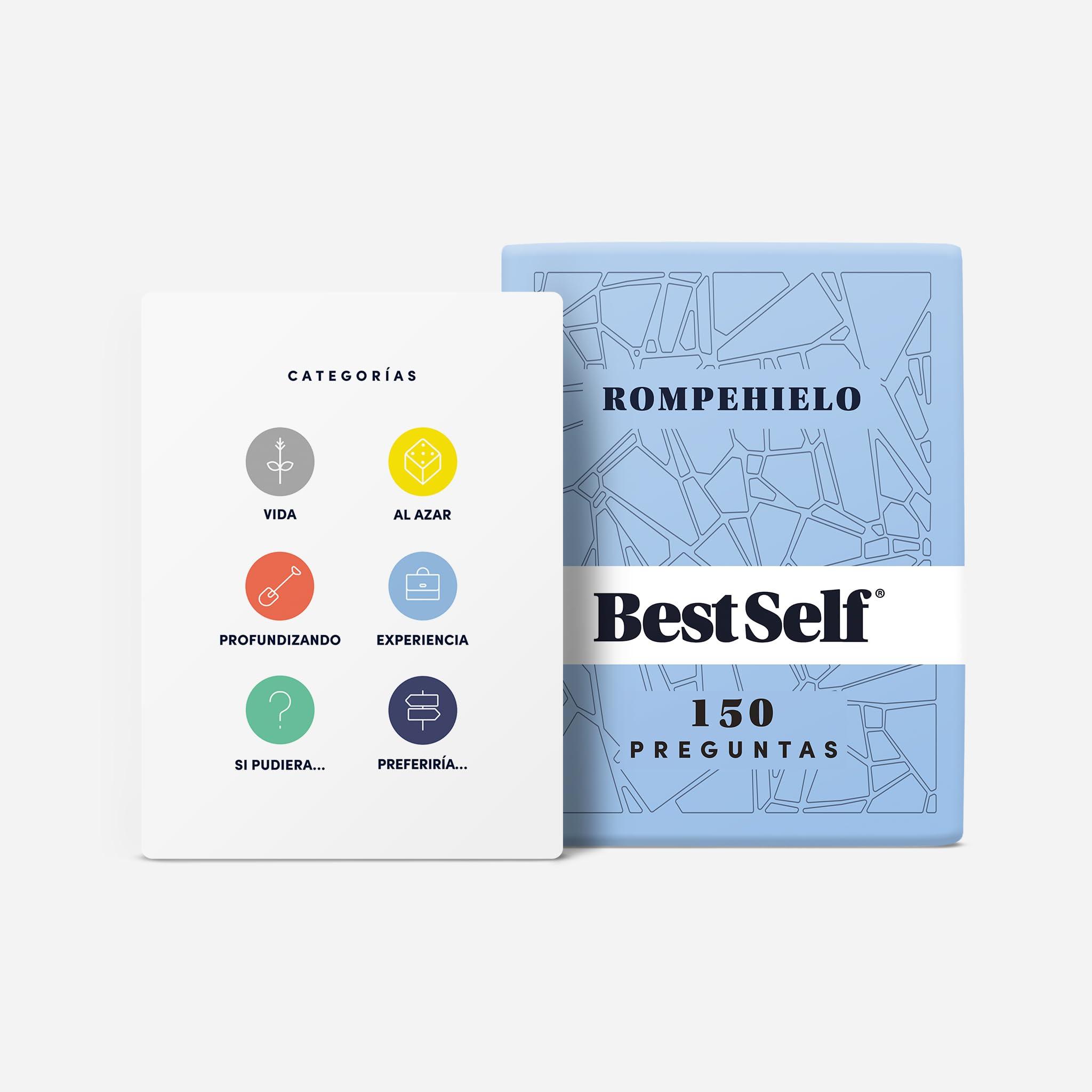 BestSelf Co. BestSelf Rompehielo (Icebreaker Spanish)  150 Prompt Conversation Cards - Ice Breaker Game for Creating Real Conversations, Building Connections - Perfect Playing Cards for Friends, Family, Dates