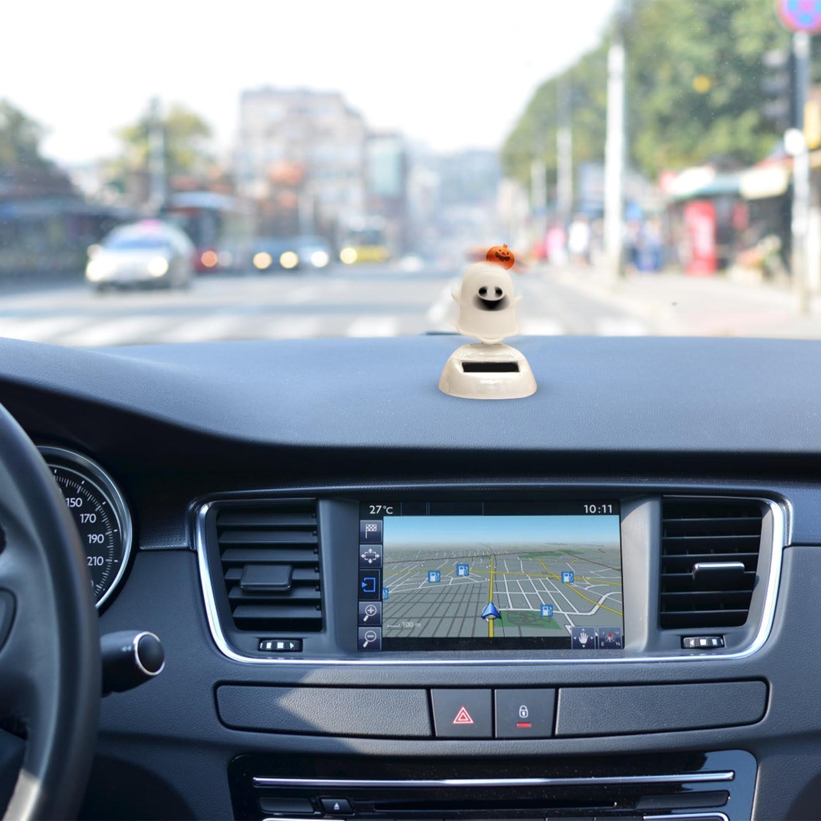 HABURN HABURN Halloween Ghost Solar Dancing Toy, Solar Halloween, Halloween Pumpkin Ghost Swing Figurine, Halloween Dashboard Toys Solar Powered Ghost Dancing Toys, for Car Desk Home Decor