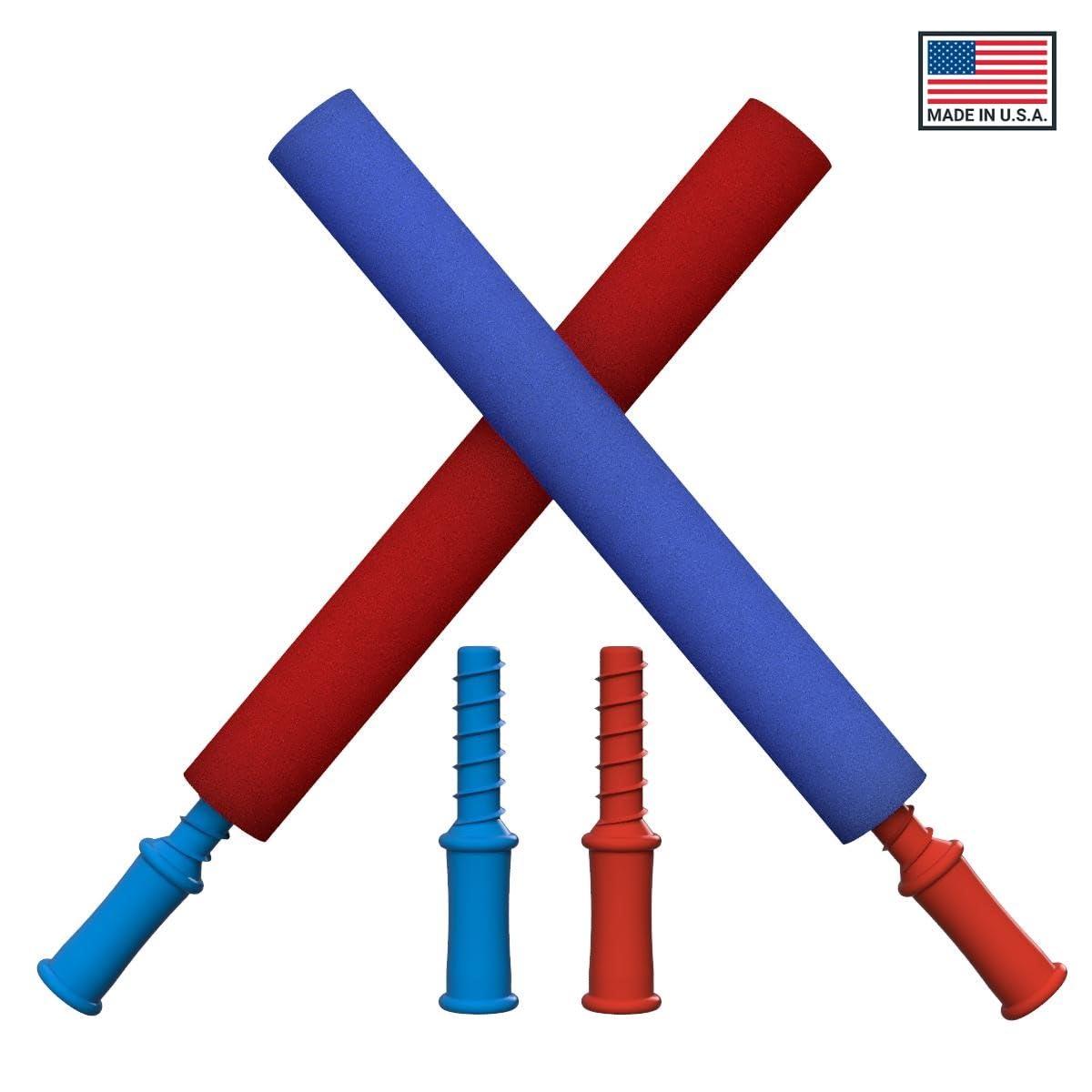 OmniMart OmniMart Pool Noodle Handle, Pirate Sword for Battle, Swim Toy, Foam Sword (Red+Blue, S)