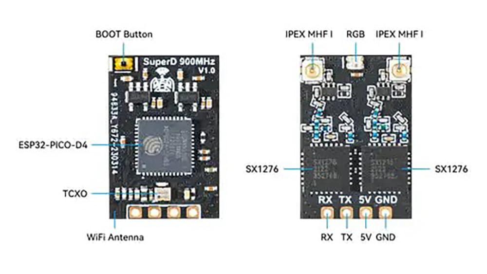 SPARKHOBBY SPARKHOBBY BETA FPV SuperD ELRS 2.4GHz / 915MHz Diversity Double Channel Receiver CRSF Protoco for RC FPV Long Range and Freestyle Drones (1PC SuperD RX 2.4G)