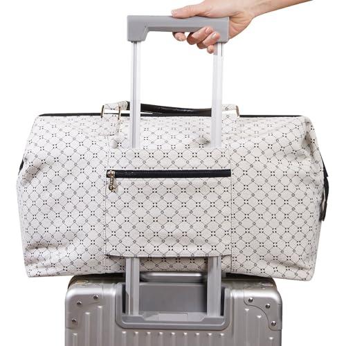 SUNVENO SUNVENO Diaper Bag Women Travel Bag Mommy Bag Weekender Bags Large Capacity duffle Bag, White