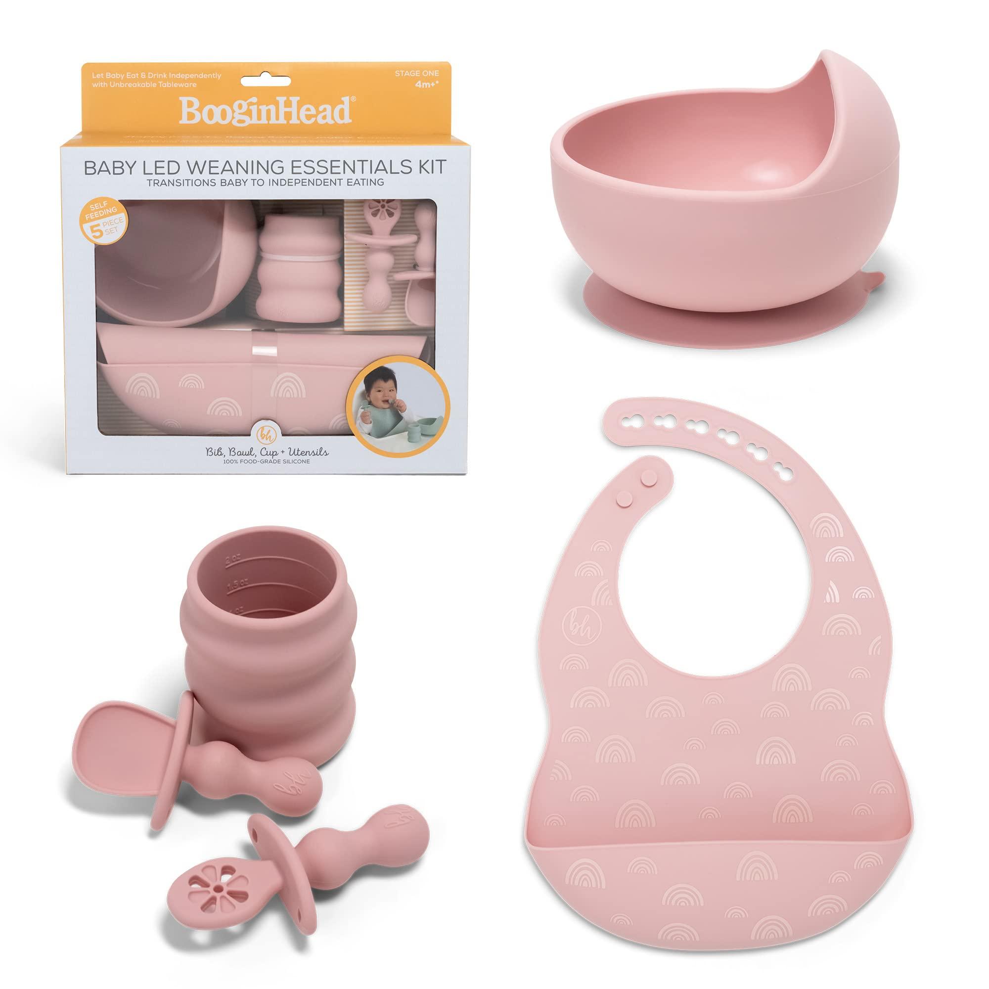 BooginHead BooginHead by Infantino Baby Led Weaning Supplies, Stage 1 and 2 Self Feeding, 5-Piece Set, Pink
