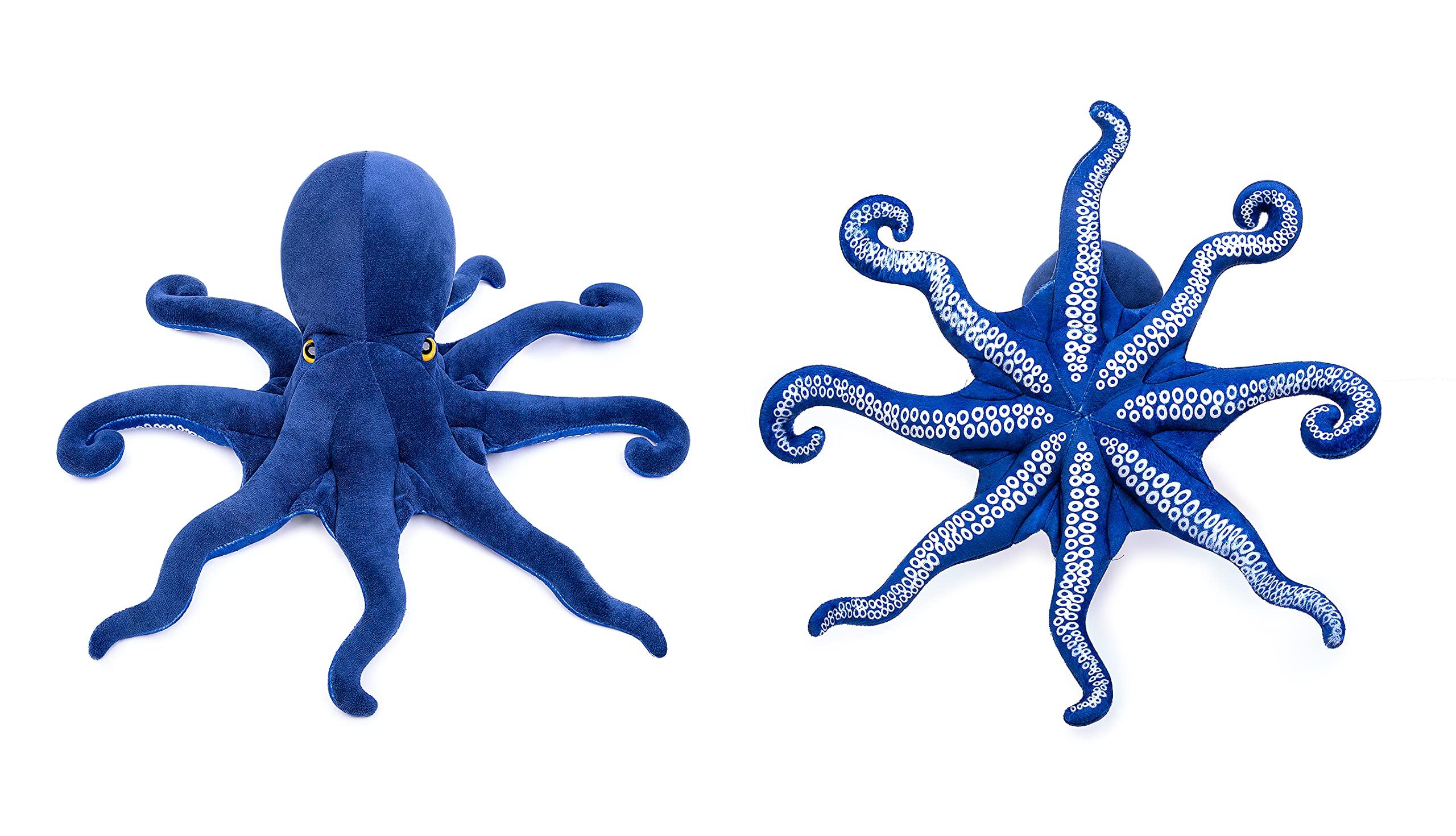 ZHONGXIN MADE ZHONGXIN MADE Simulation Octopus Plush Toy - Large 32Inch Blue Soft Octopus Stuffed Animals, Lifelike Deep Sea Creeping Animal Octopuses Plush Toys for Children Boys Girls