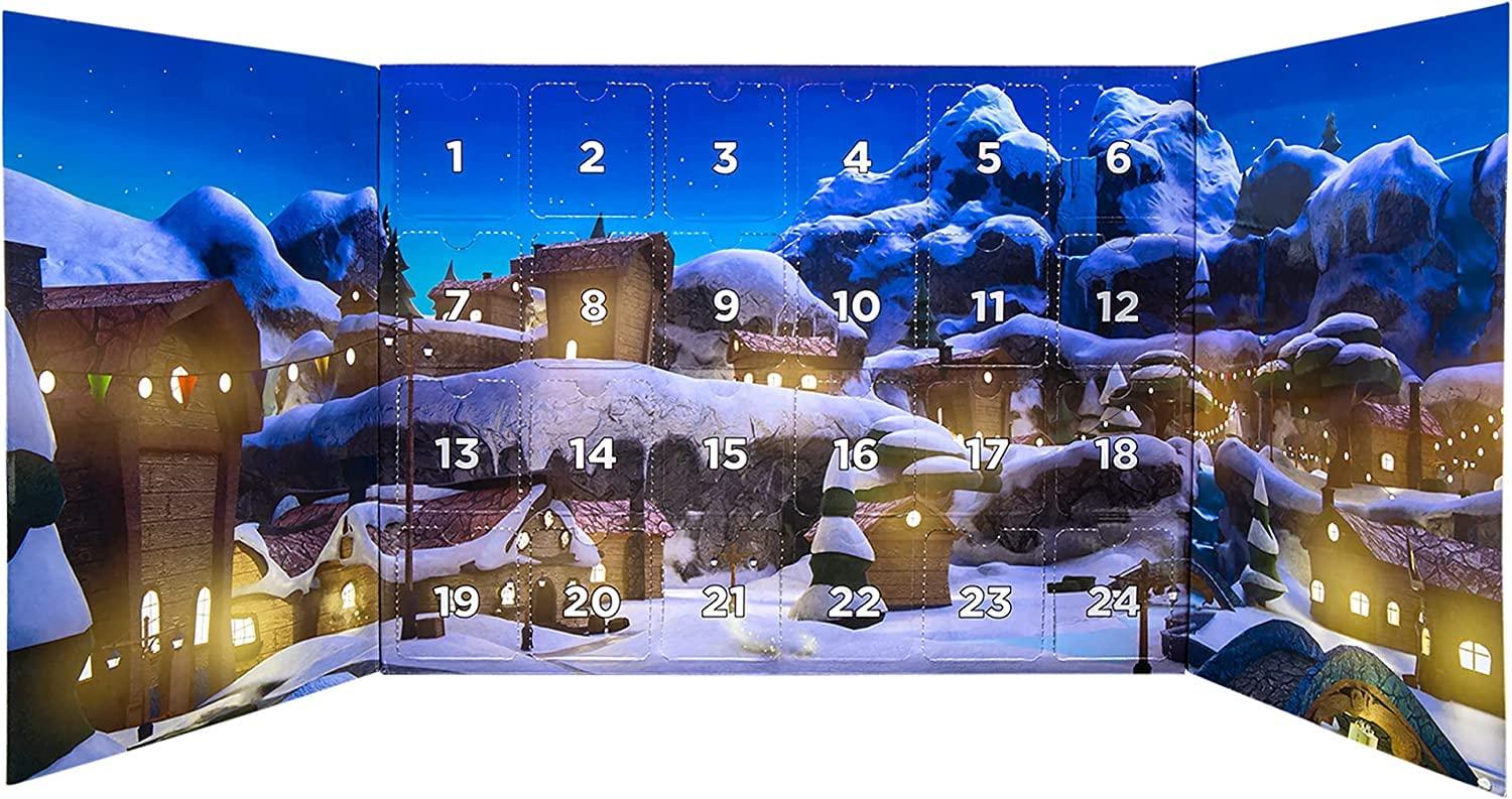 Roblox Roblox 2024 Holiday Advent Calendar for Kids, 24 Day Gift Playset - Toy Set Includes 6 Figures, 18 Accessories, 2 Redeemable Codes & More - 30 Pieces Total - Christmas Gift for Boys & Girls Ages 6+