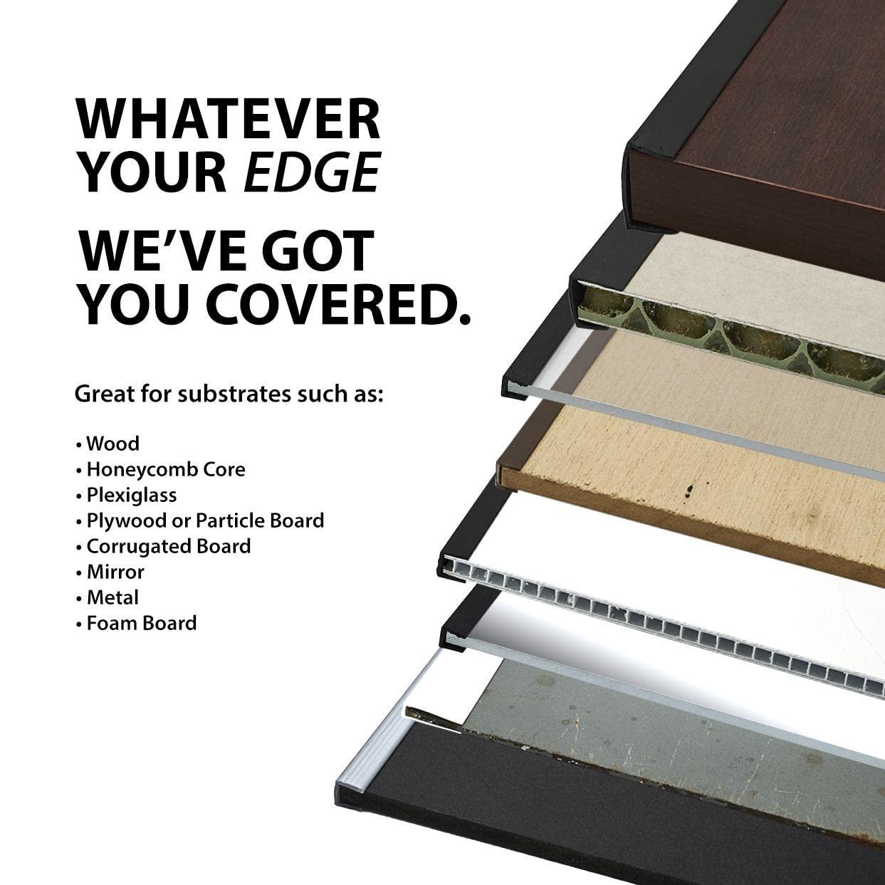 OUTWATER Outwater Plastics Gloss Black 3/8'' Rigid PVC Plastic U-Channel/C-Channel 48 Inch Lengths (Pack of 3)