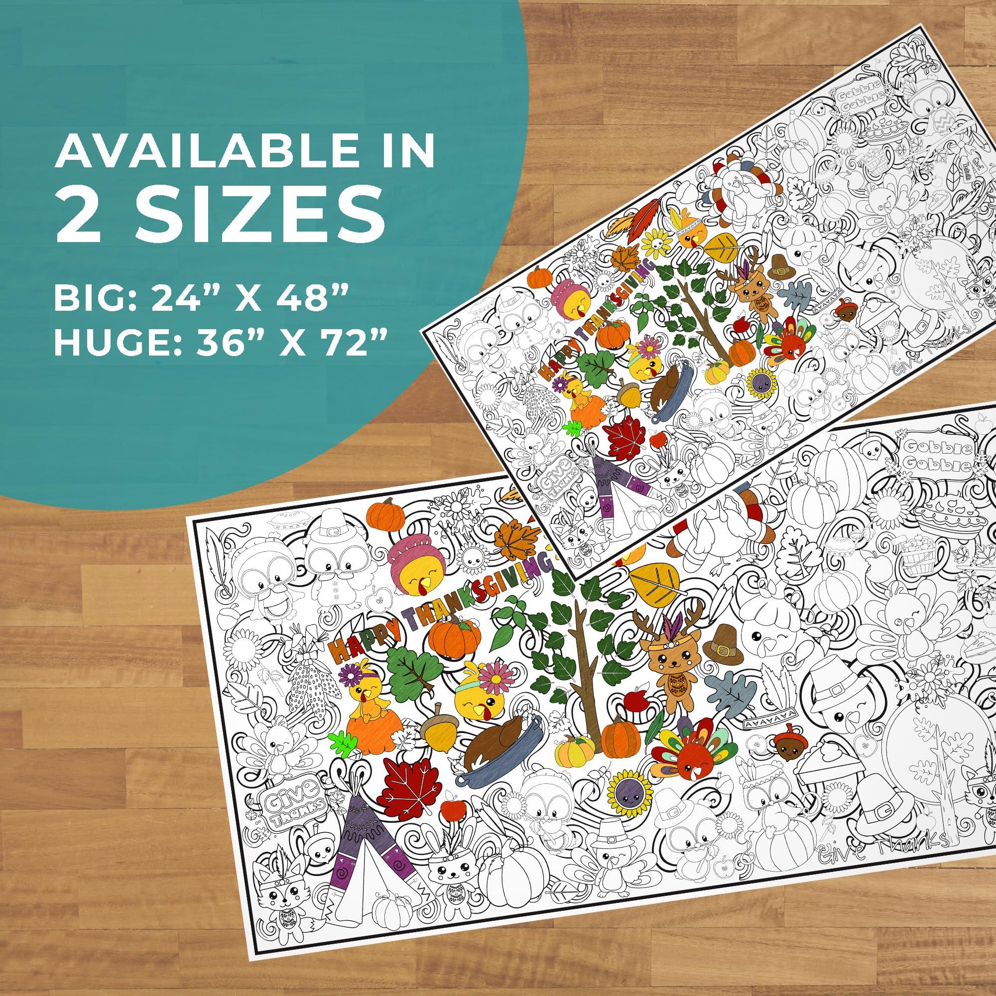 Artistic Chaos Ink Large Coloring Poster - Classic Coloring Sheets for Kids & Adults, Use on Floor, Wall, or as Table Cover, Giant Coloring Pages with Quality Paper, Perfect for Parties & Classroom (Critters 36\"x72\")