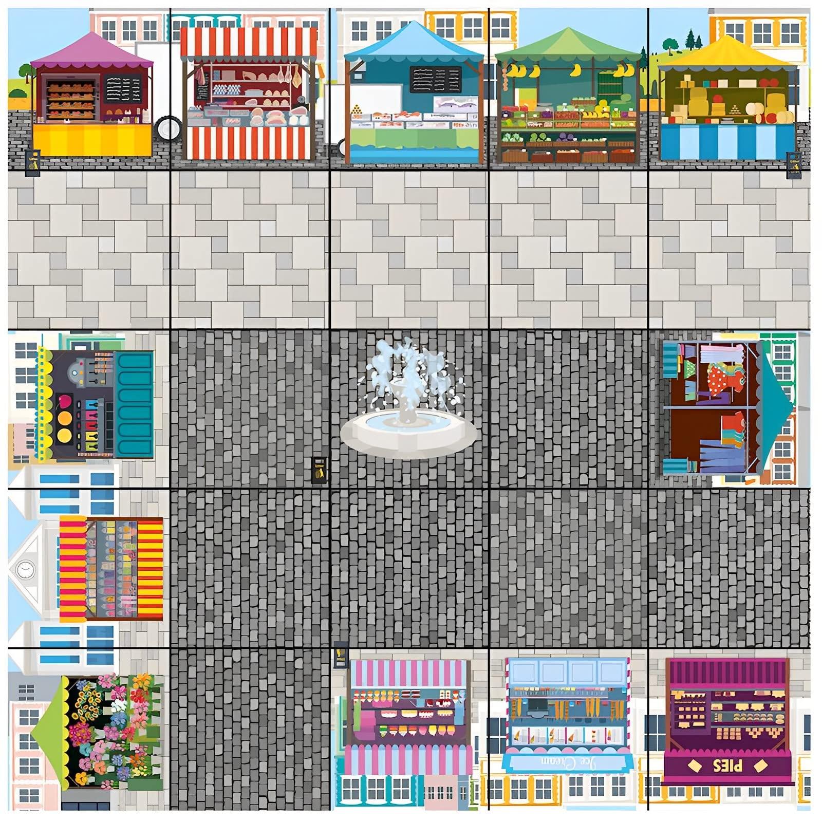 Generic TTS 2 Bee-Bot and 2 Blue-Bot See and Say Robots Classroom Bundle with Play Mats Includes 1 Countryside Mat, 1 Marketplace Mat, 1 Seaside Mat & 1 Fairytale Mat