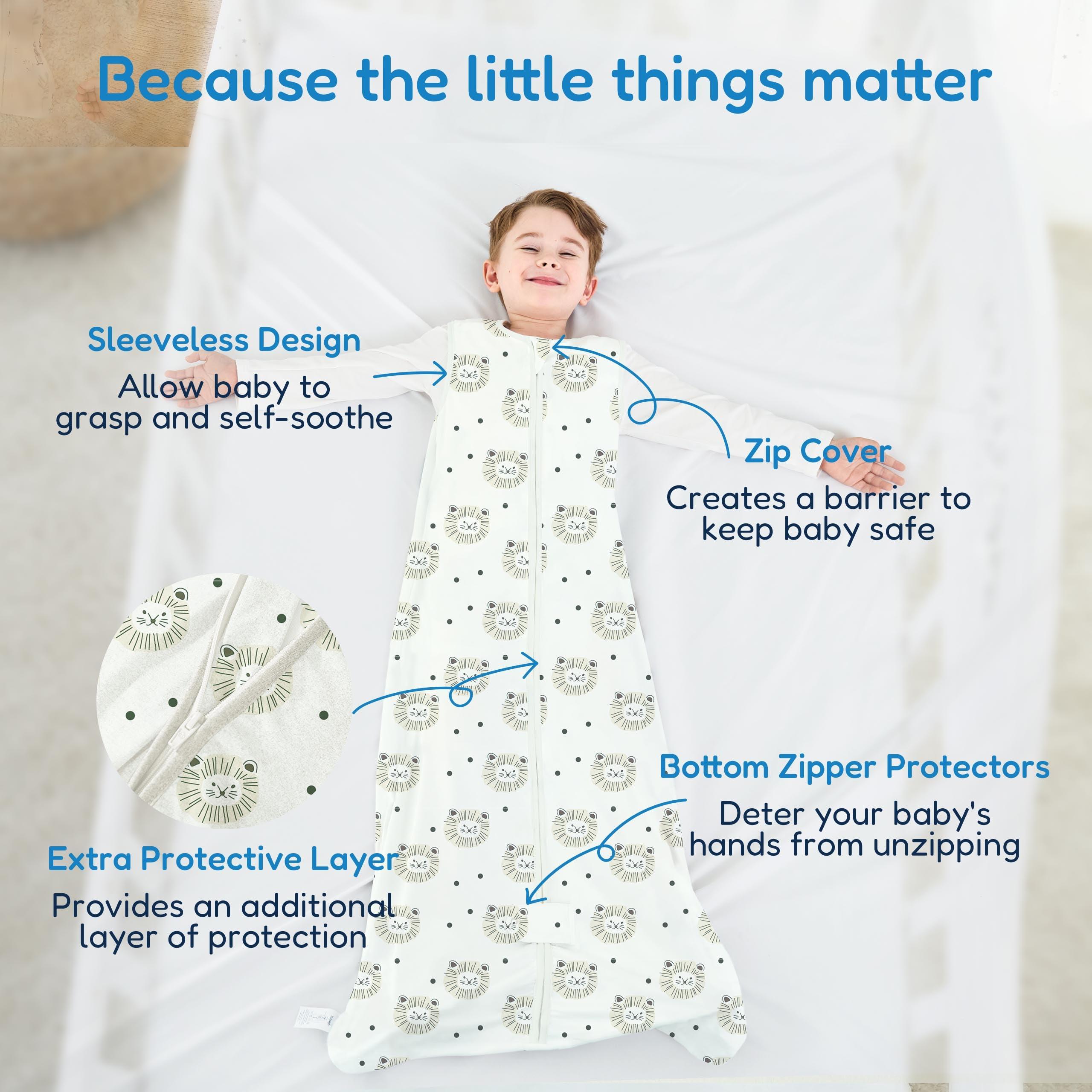 TotAha TotAha Toddler Sleep Sack 2T-3T-4T, 0.5 TOG Summer Light Sleeping Sacks, Soft Wearable Blanket Baby Sleep Bag with 2-way Zipper, X-Large