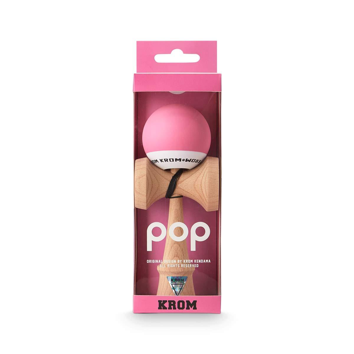 KROM KROM - Kendama Toy POP Pink - High Wood Quality - Extra Strong - for Beginner and Pro - Gift Pack : Extra String + Stickers