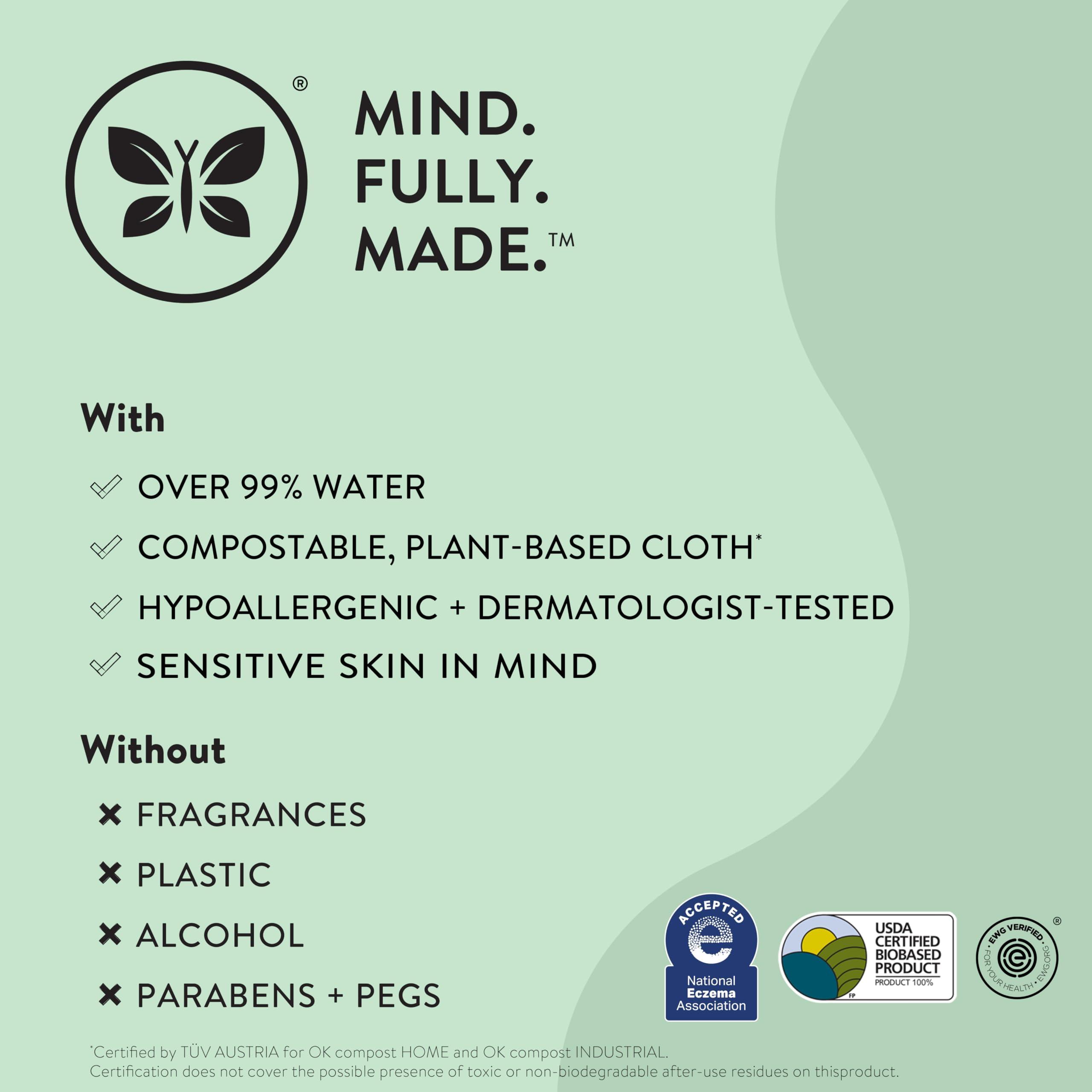 The Honest Company The Honest Company Clean Conscious Unscented Wipes | Over 99% Water, Compostable, Plant-Based, Baby Wipes | Hypoallergenic for Sensitive Skin, EWG Verified | Pattern Play, 60 Count