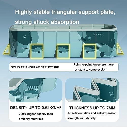 TQQEPOOL Foldable Swimming Pools,Hard Plastic Dog Swimming Pool,Anti-Slip Dog Pool/Pet Pool/Kiddie Pool/Bath Pool for Backyard and Outdoor (Color : Blue, Size : 3m)