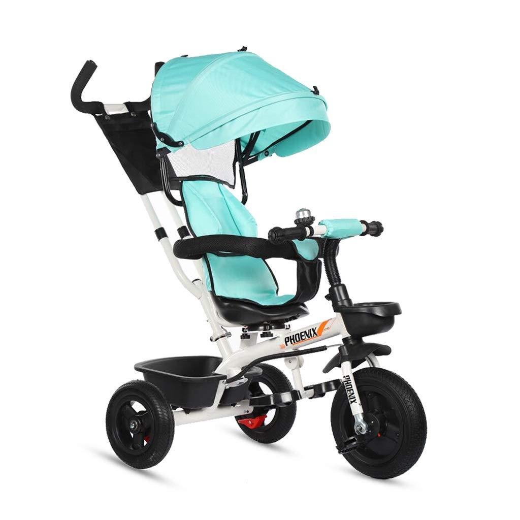 DEKD DEKD Toddler Tricycle Toddler Trike for Boys Girls Rotatable Seat Parent Steering Push Handle (Color : Green)