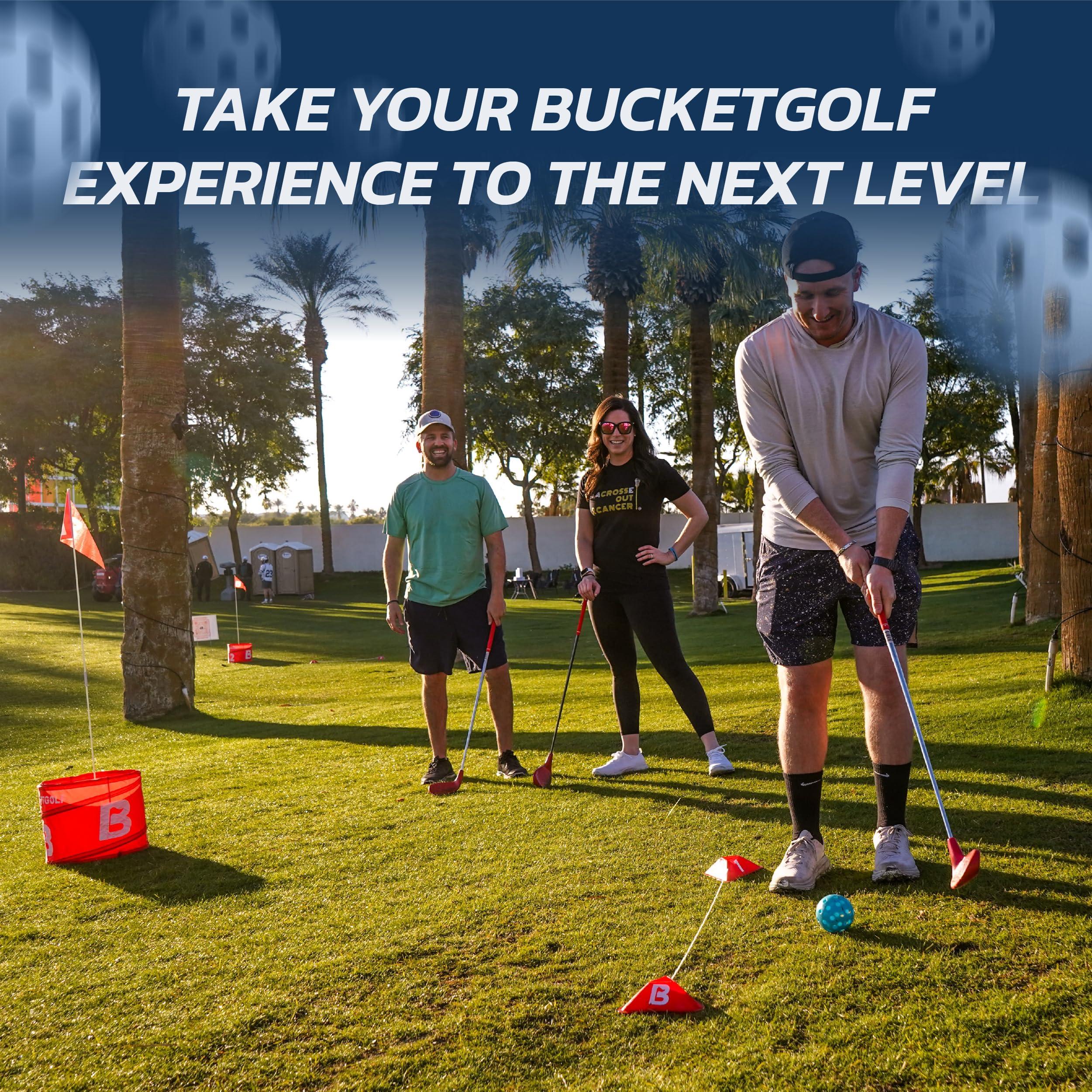 bucketgolf BucketGolf Club - Backyard Outdoor Golf Club with Oversize Club Head to Play BucketGolf, Hit Plastic Or Foam Golf Balls in Grass, Parks, Yards (Right Kids)