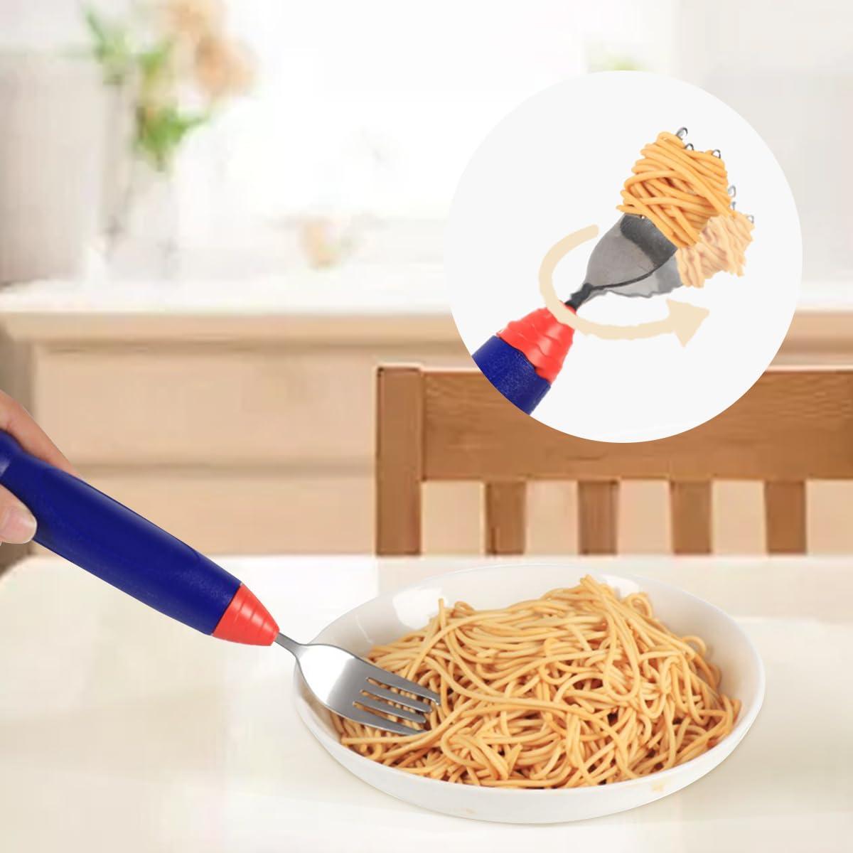 wingosoph wingosoph Electric Spinning Spaghetti Fork for Kids, Automatic Children's Flatware, Twirling Fork for Noodle (NY068-Blue)