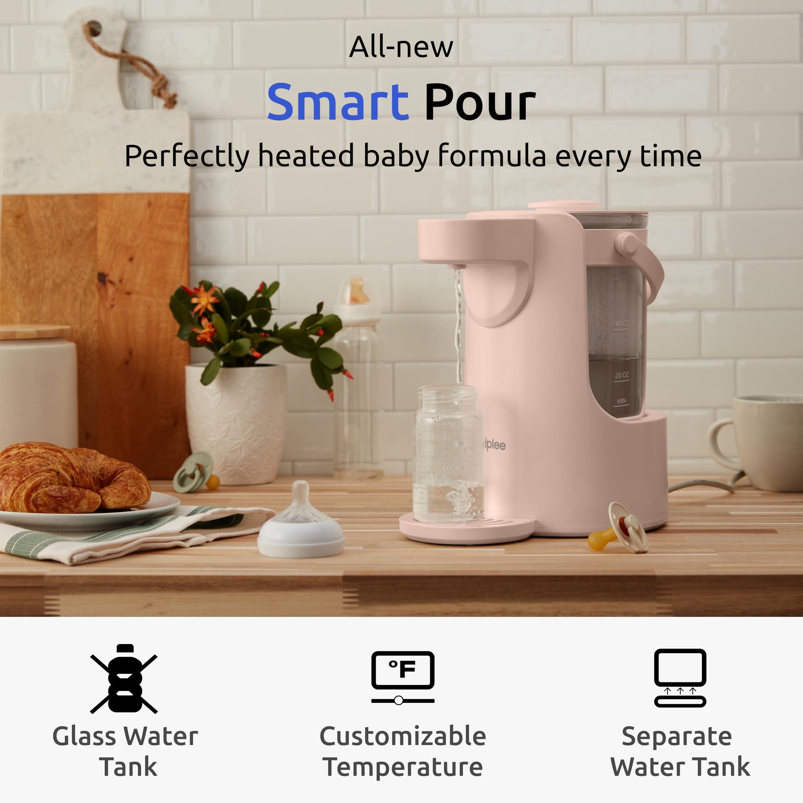 Kwiplee Kwiplee Smart Pour Warm Water Dispenser (Pink), Instant Water Warmer for Baby Formula, 2L Detachable Glass Tank, Hot Water Dispenser, 24/7 Keep Warm, Baby Bottle Warmer, Baby Water Warmer