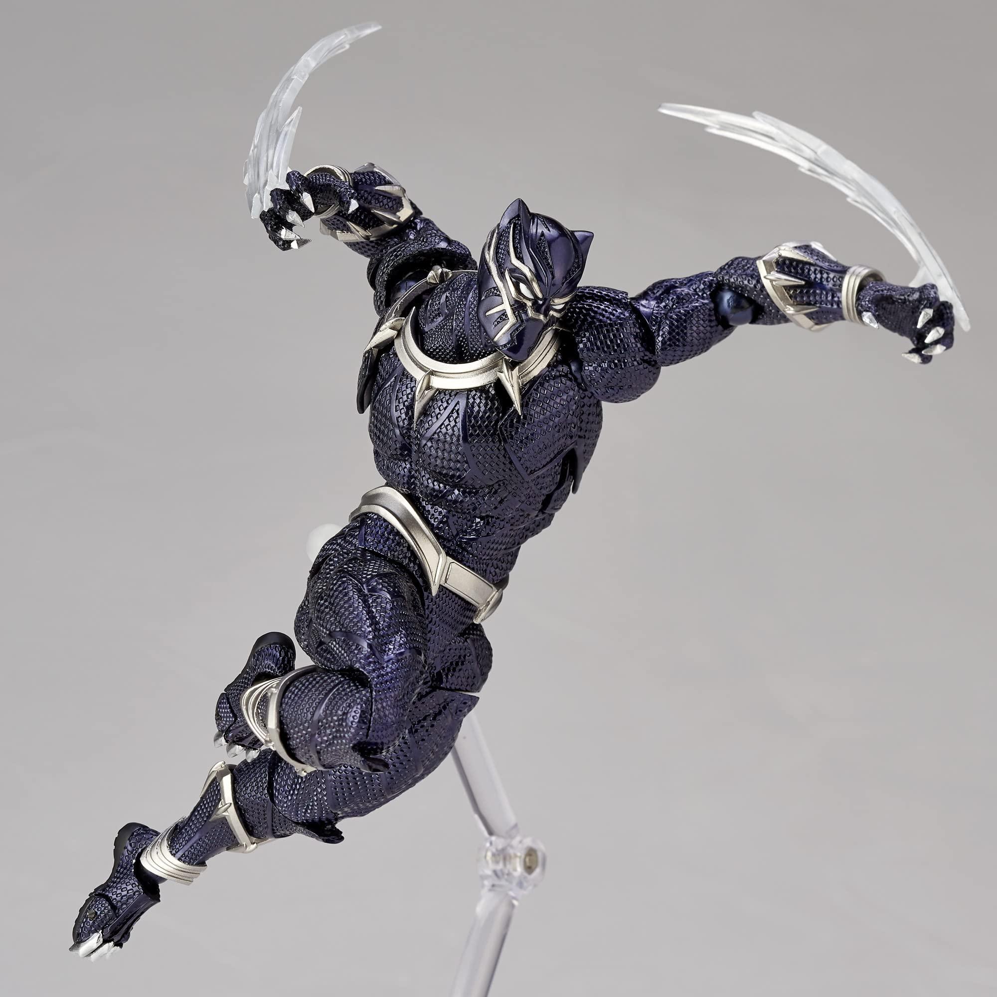 (KAIYODO) Kaiyodo Figurecomplex Amazing Yamaguchi Black Panther, Approx. 6.7 inches (170 mm), ABS & PVC Painted Action Figure, Revoltech