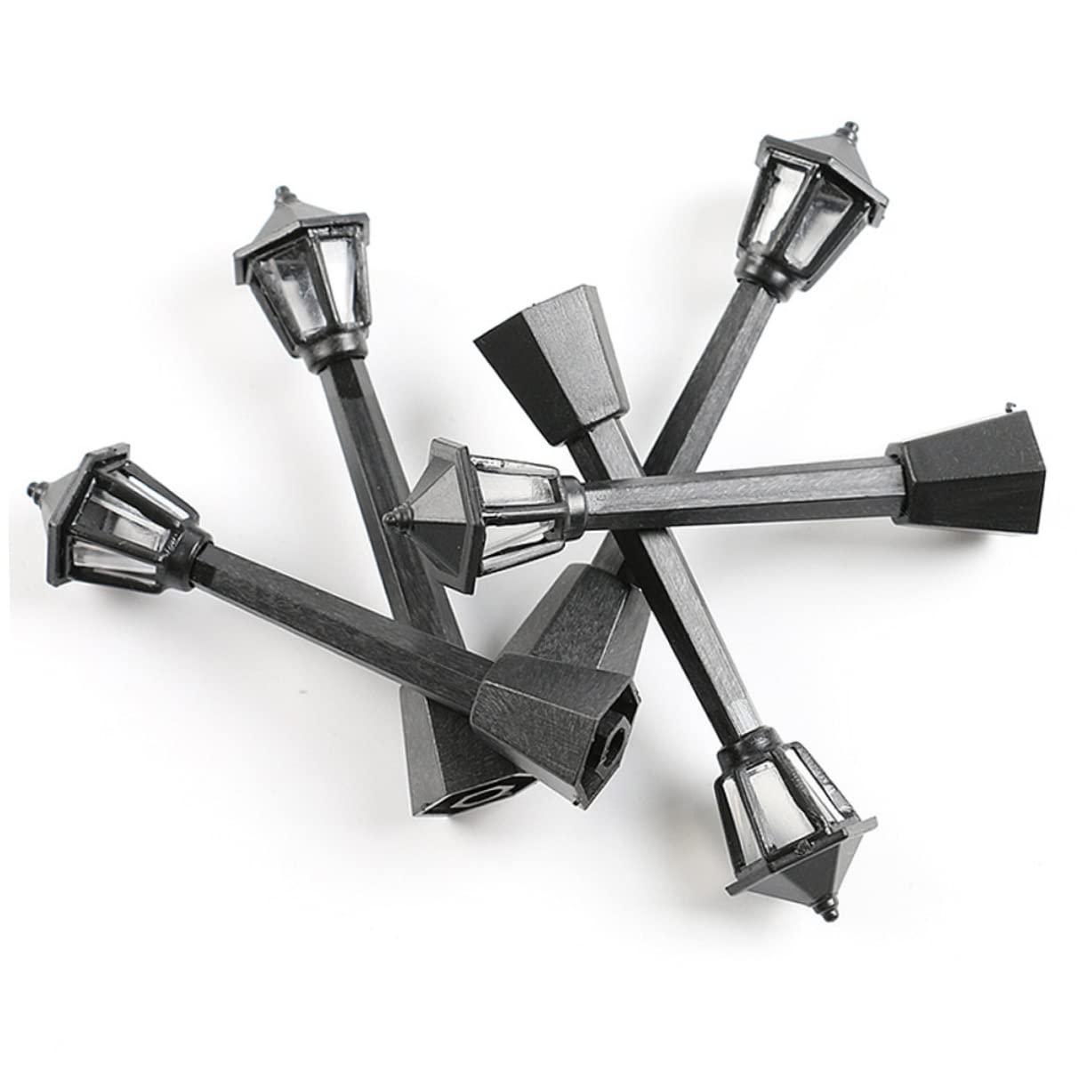 Angoily Angoily 24 Pcs Mini Street Light Mini Street Lamps Post Miniature Christmas Village Railway Train Lamp Model Mini Decor Mini House Fake Street Light Prop Plastic Small Street Light Vintage