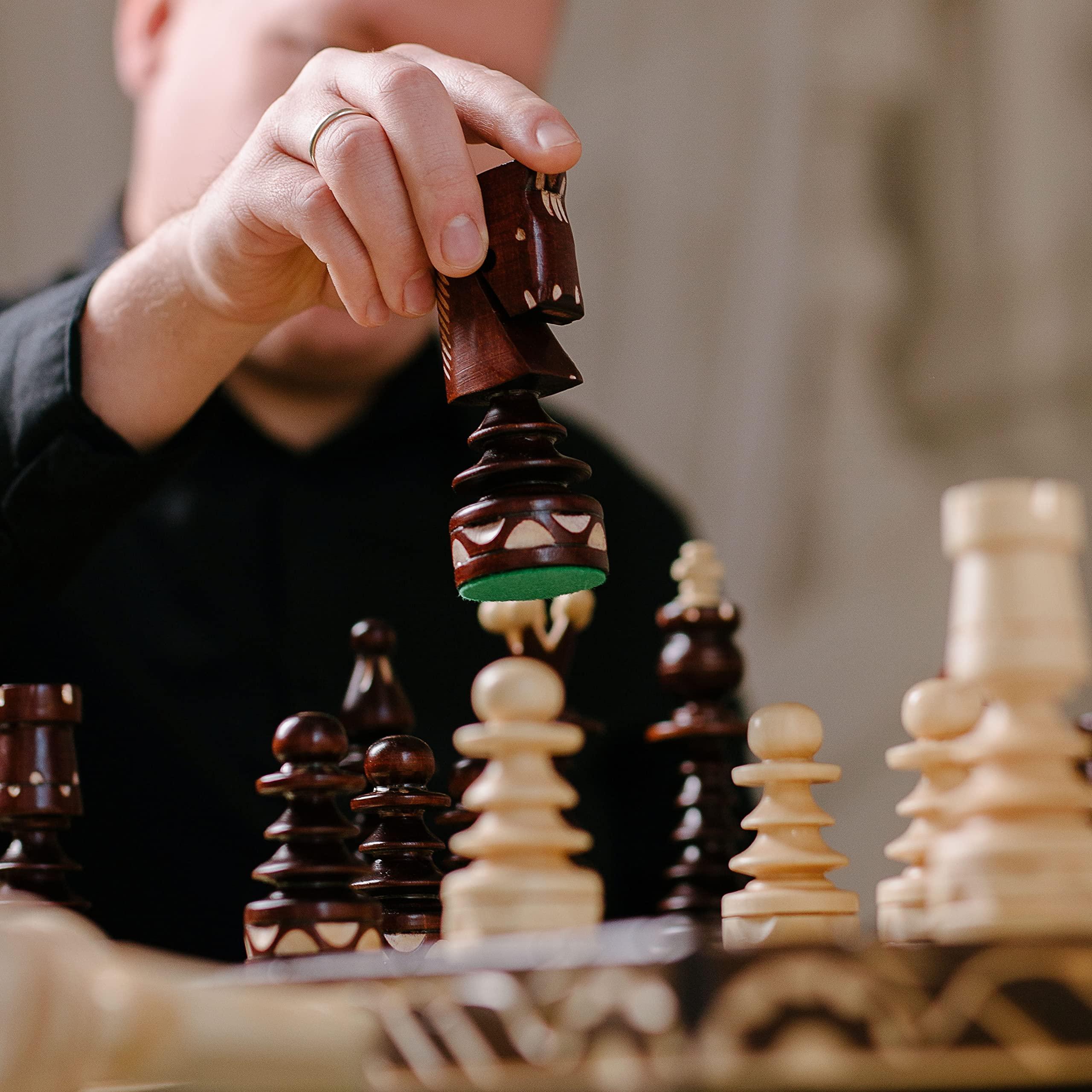 Master of Chess Master of Chess Wooden Chess Set with Pieces GENTLEMAN 60 cm / 23 in - Handcrafted Large Folding Chess Board Game for Adults and Kids