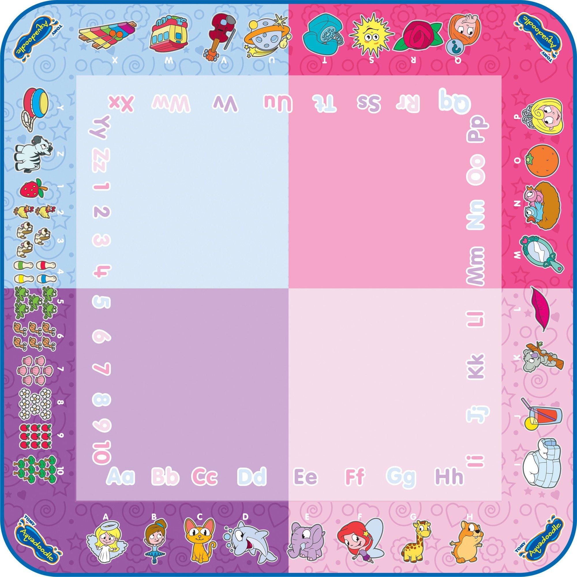 AquaDoodle TOMY Aquadoodle Classic Large Water Doodle Mat, Official No Mess Colouring & Drawing Game, Suitable for Toddlers and Children - Boys & Girls 18 Months, 2, 3, 4+ Year Olds, Pink