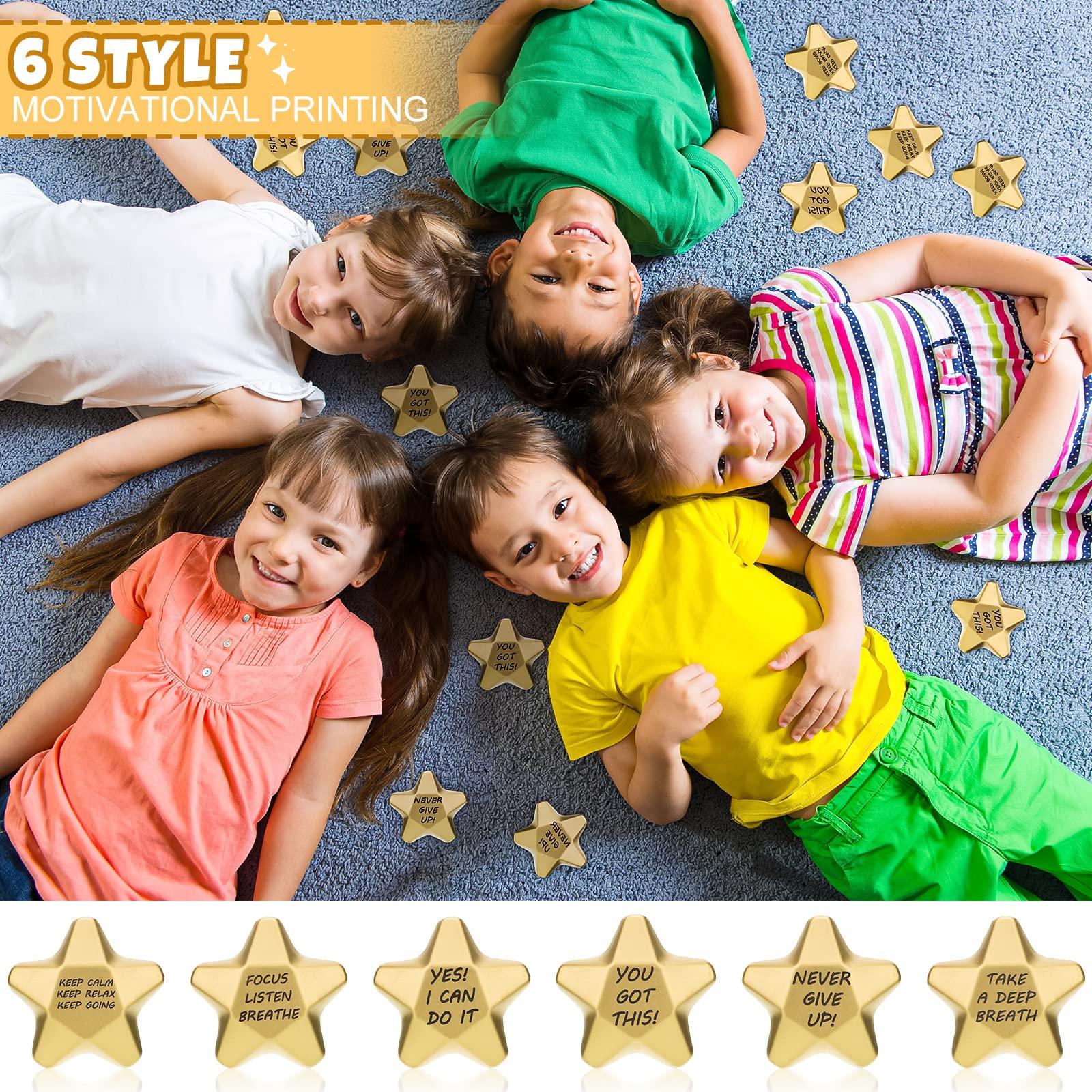 Tradder Tradder 150 Pcs Motivational Stress Balls Foam Balls Star Mini Relief Balls Star Stress Toys for Kids Student Prizes Bag Fillers