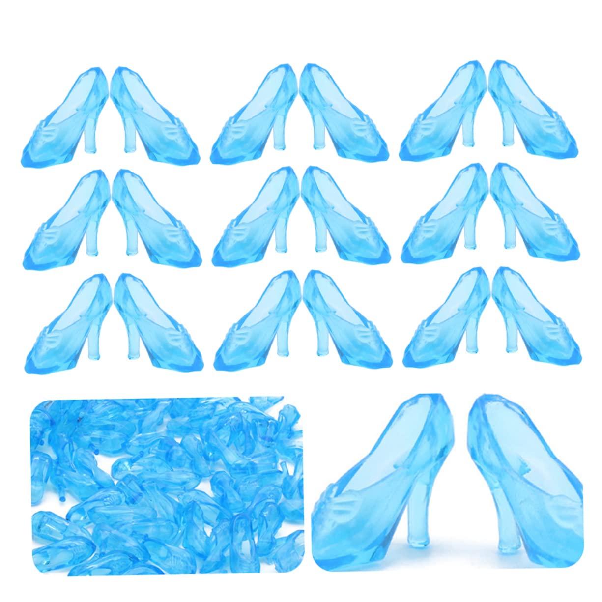 Totority Totority Fashion Doll Shoes 120 Pairs Mini Sandals Women Heels High Shoes Tiny Glass Slipper Mini Fingers Shoes Shoe Decor Gnome Shoes Trendy Home Decor House Plastic Clear Ornaments