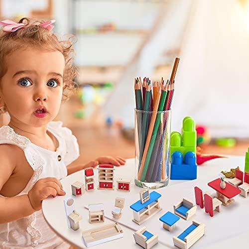 Giragaer Giragaer Wooden Dollhouse Furniture 5 Set, Wood Doll House Miniature Bathroom/ Living Room/ Dining Room/ Bedroom/ Kitchen House Furniture Doll Decoration Accessories Pretend Play Kids Toy Colorful…