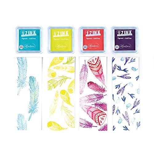 Aladine Aladine - Izink Pigment Blue Inker - Slow Drying Inker - Scrapbooking, Embossing and Creative Carterie - French Ink - Size M - 5 x 5 cm - Blue