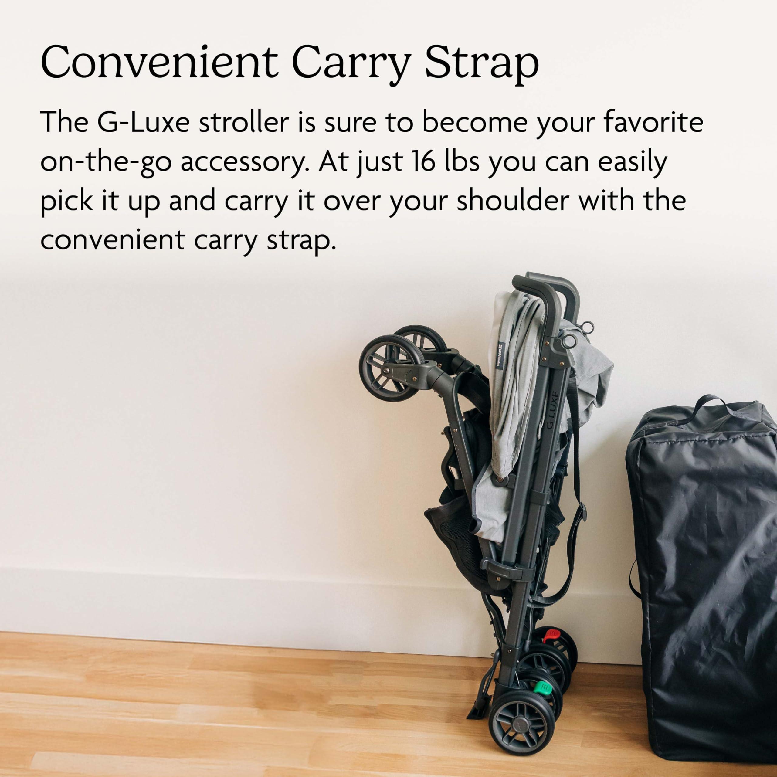 UPPAbaby UPPAbaby G-Luxe Umbrella Stroller/Lightweight Design for Easy Travel/One-Step Fold + Recline/XL Basket + Canopy/Cup Holder Included/Jake (Charcoal/Carbon)