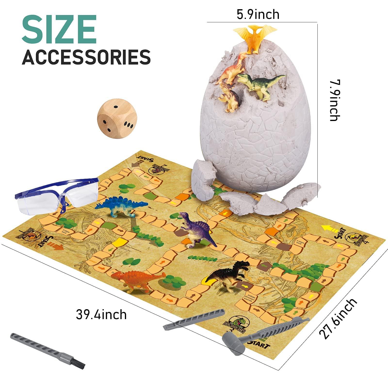 Woumserta Woumserta Jumbo Dino Egg Dig Kit, Dinosaur Toys for Kids 5-7 8-12 with 12 Dinosaurs, Dinosaur Toys for 5 6 7 8 Year Old Boy Birthday Gift, Dinosaur Eggs Excavation Gifts for 5 6 7 Year Old Boy Girl