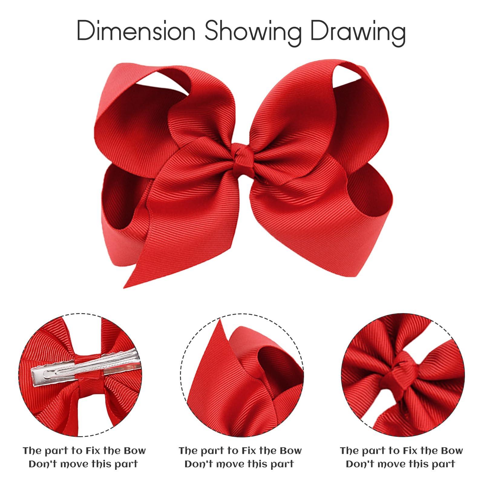 YHXX YLEN YHXX YLEN 20PCS Big 6 Inch Hair Bows for Girls Grosgrain Ribbon Toddler Hair Accessories with Alligator Clips for Toddlers Baby Girls Kids Teens