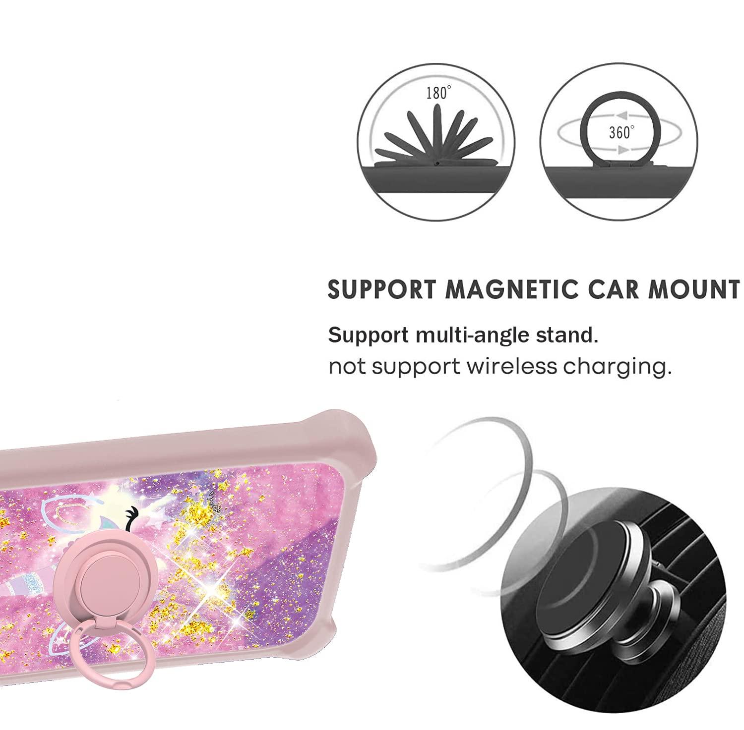 jioeuinly jioeuinly Case for TCL 10 5g Uw Case Compatible with TCL 10 5g Uw Phone Case Cover [with Tempered Glass Screen Protector][Hard PC + Soft Silicone][Gold Glitter+Luminous] JSF-DJS