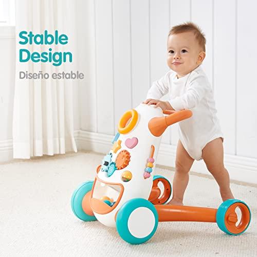 KÜB KÜB Interactive Baby Push Walker | Orange | Locking Wheels | Safe & Stable Design | Activity Walker | Baby Walker Toy | Toddler Push Toy | Learning Walker Toy | Infant Toys