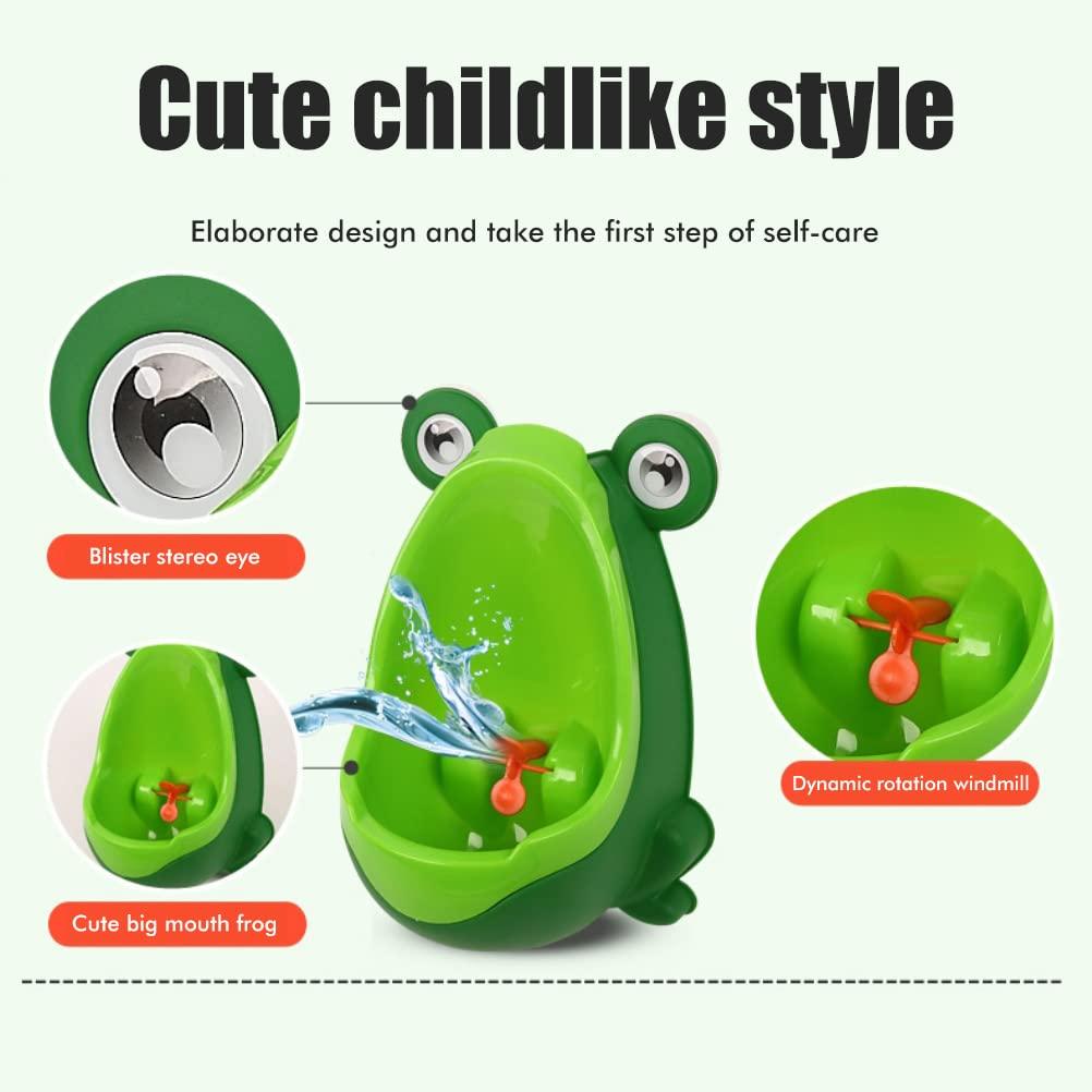 WBTY WBTY Cute Frog Potty Training Urinal for Boys Toilet with Suction Cup Cartoon Kids Urinal Trainer with Funny Target Point (Fruit Green+Orange)