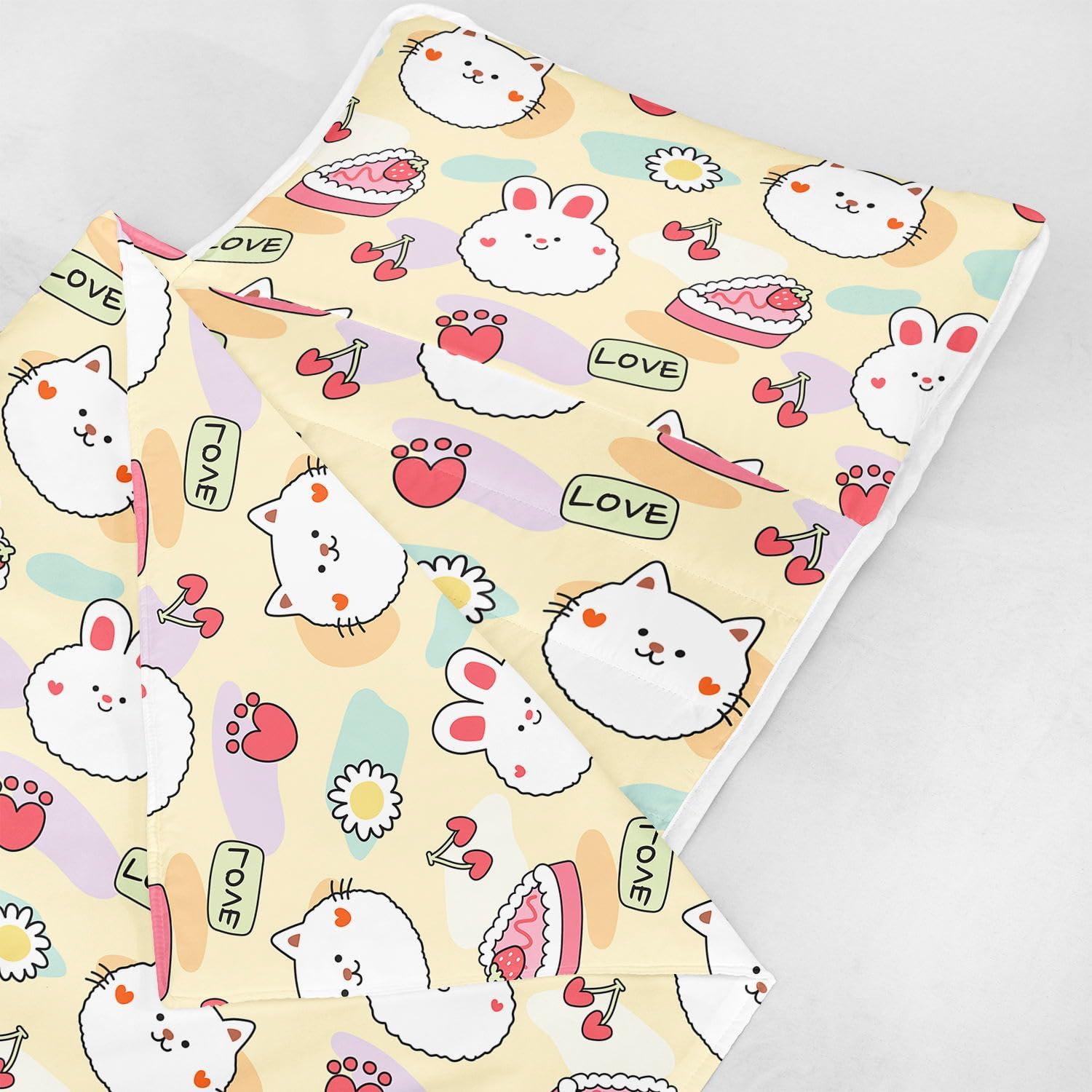 Datura home Datura home Nap Mat -Cat Rabbit Sleeping Bag with Removable Pillow - Daycare and Sleepovers Preschool Kindergarten Bedding Set for Kids Toddler Boys Girls(Cat2 Large)