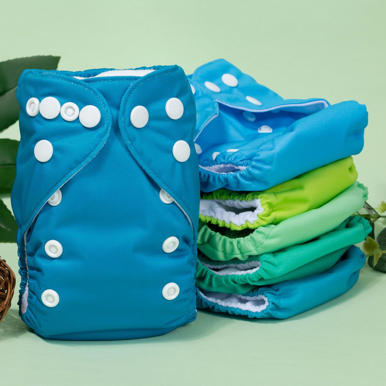 ALVABABY ALVABABY Newborn Cloth Diapers,Reusable Cloth Diaper for Preemie,6pcs Diaper Covers with 12 Newborn Diaper Inserts, Less Than 12pounds Baby