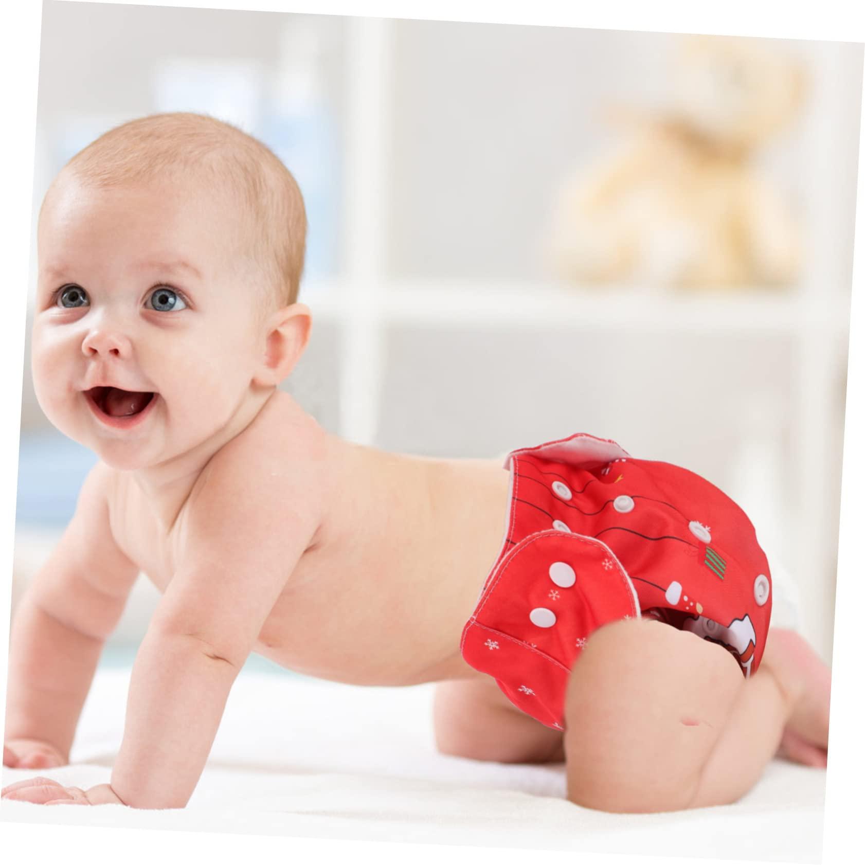 Hemoton HEMOTON Christmas Diaper Pants Set 2pcs Waterproof Baby Nappy Pants Easy Press Button for Baby's Night Comfort