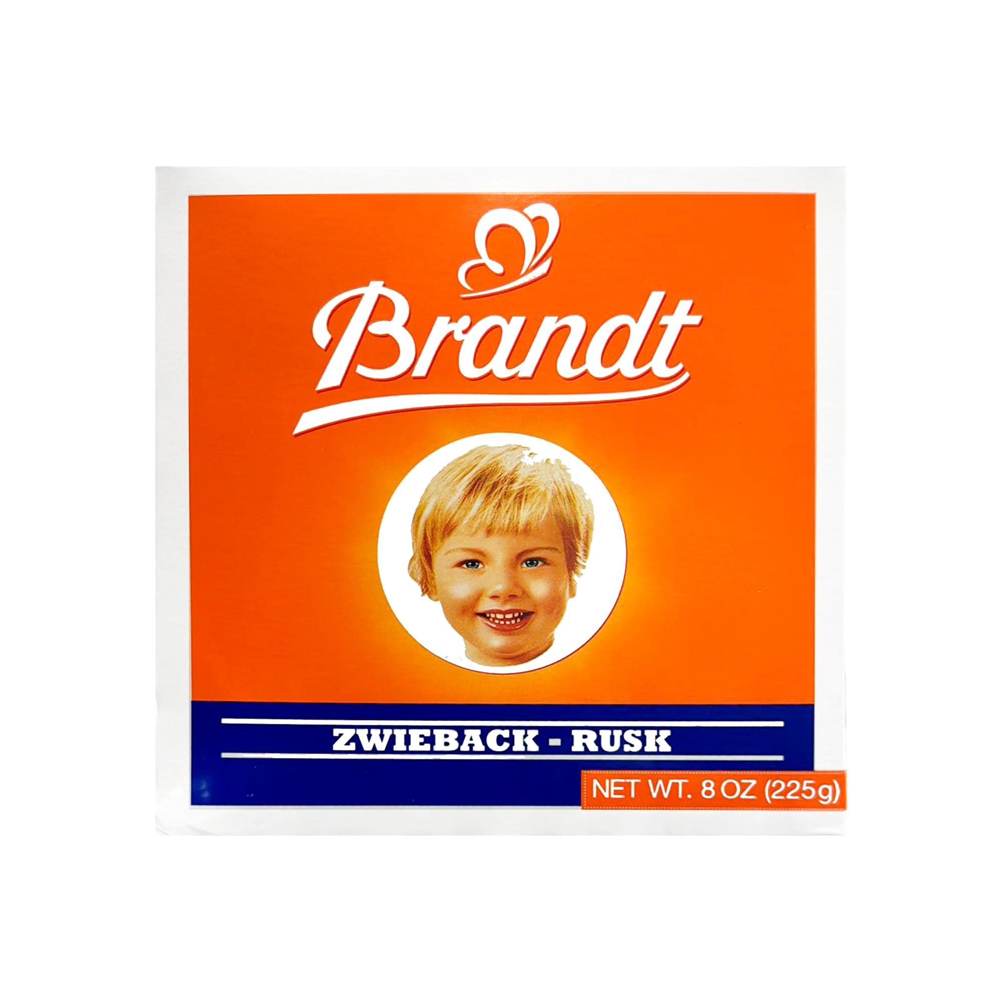 Brandt Brandt Zwieback Rusk | Sweetened Crispy Bread | Perfect for Teething Children | Enjoy with Sweet or Savory toppings | 8 oz each [Pack of 10]